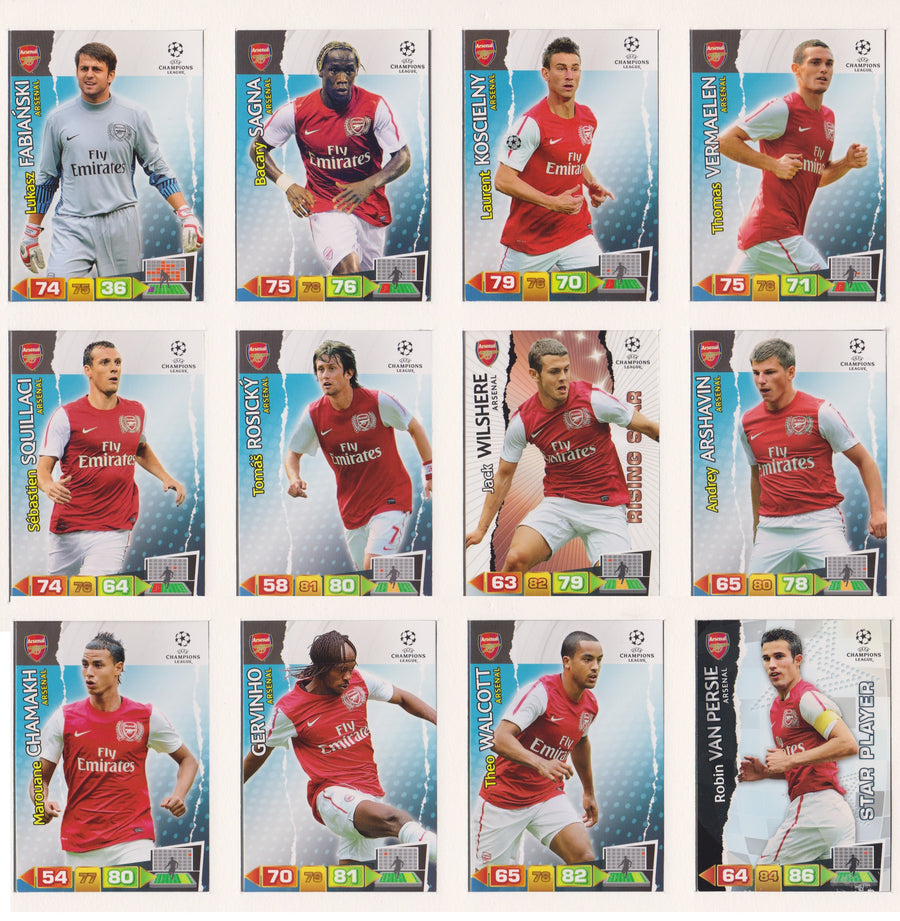 000. ARSENAL KOMPLETT SETT - CHAMPIONS LEAGUE 2011/12