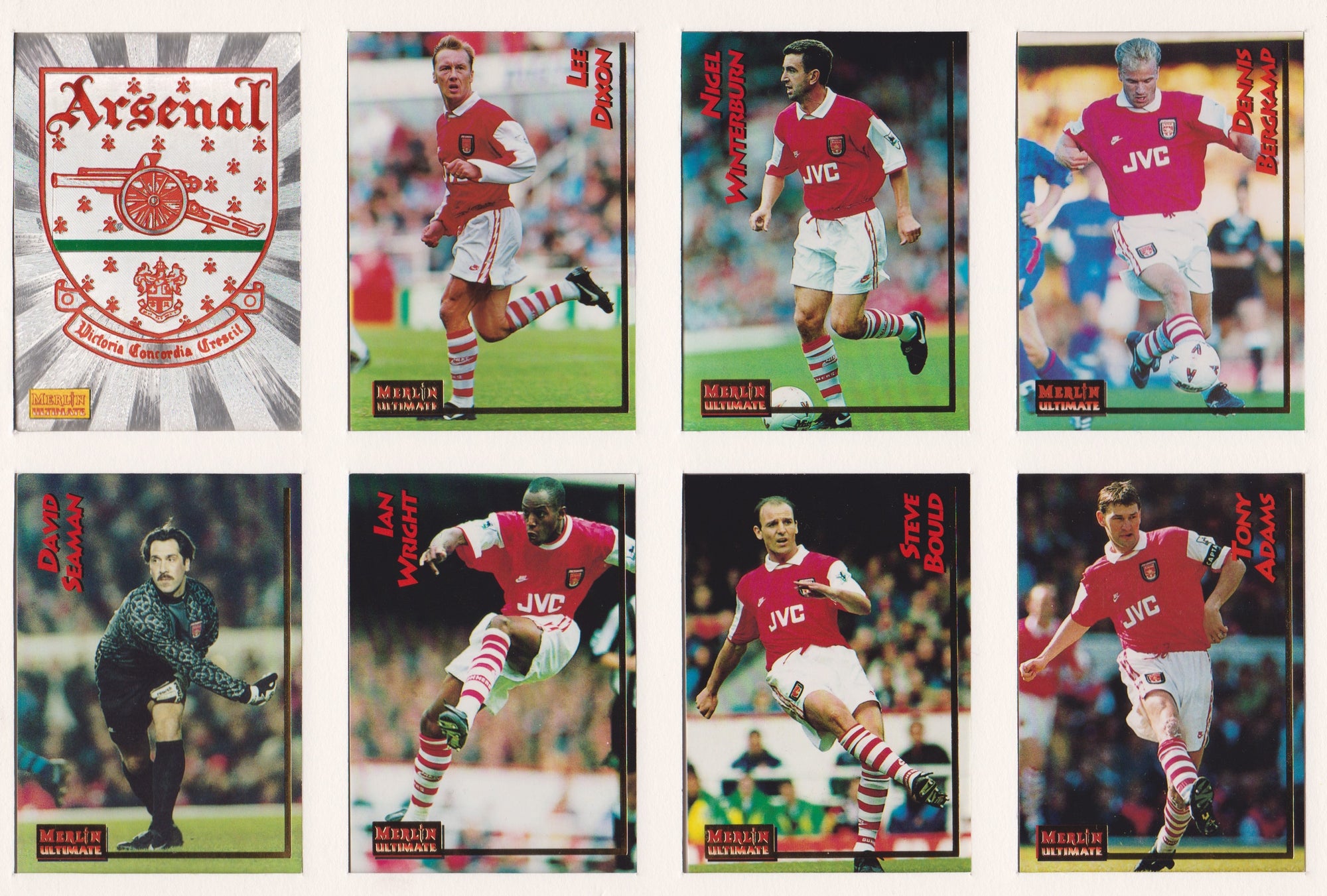 000. ARSENAL - KOMPLETT SETT MERLIN`S ULTIMATE 1995/96