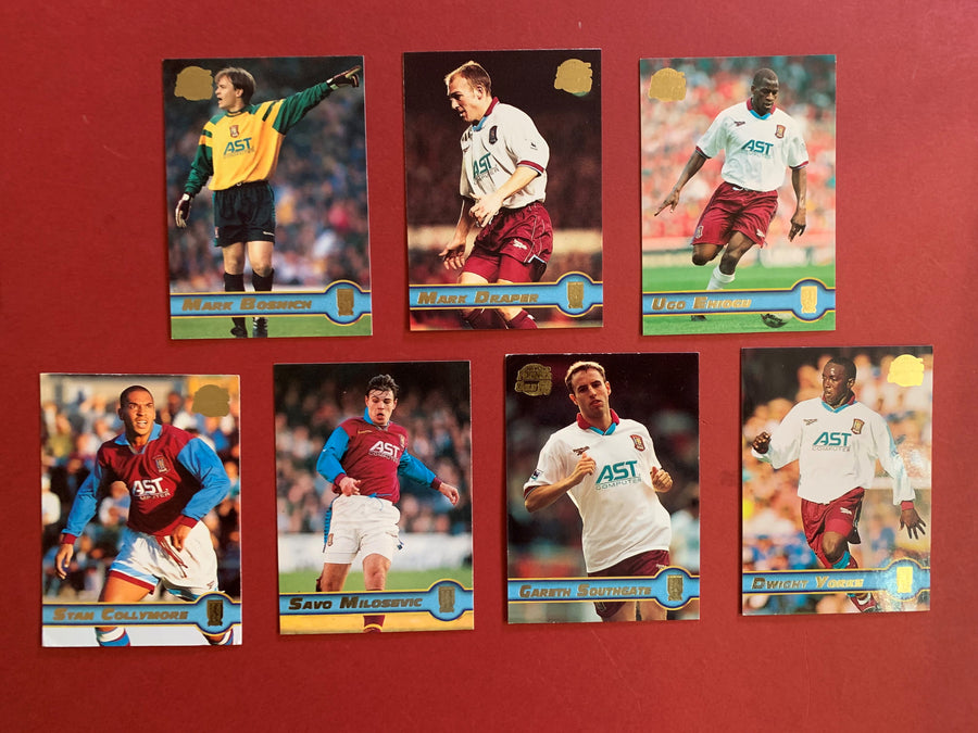 ASTON VILLA  - KOMPLETT SETT MED MERLIN`S PREMIER GOLD 1998