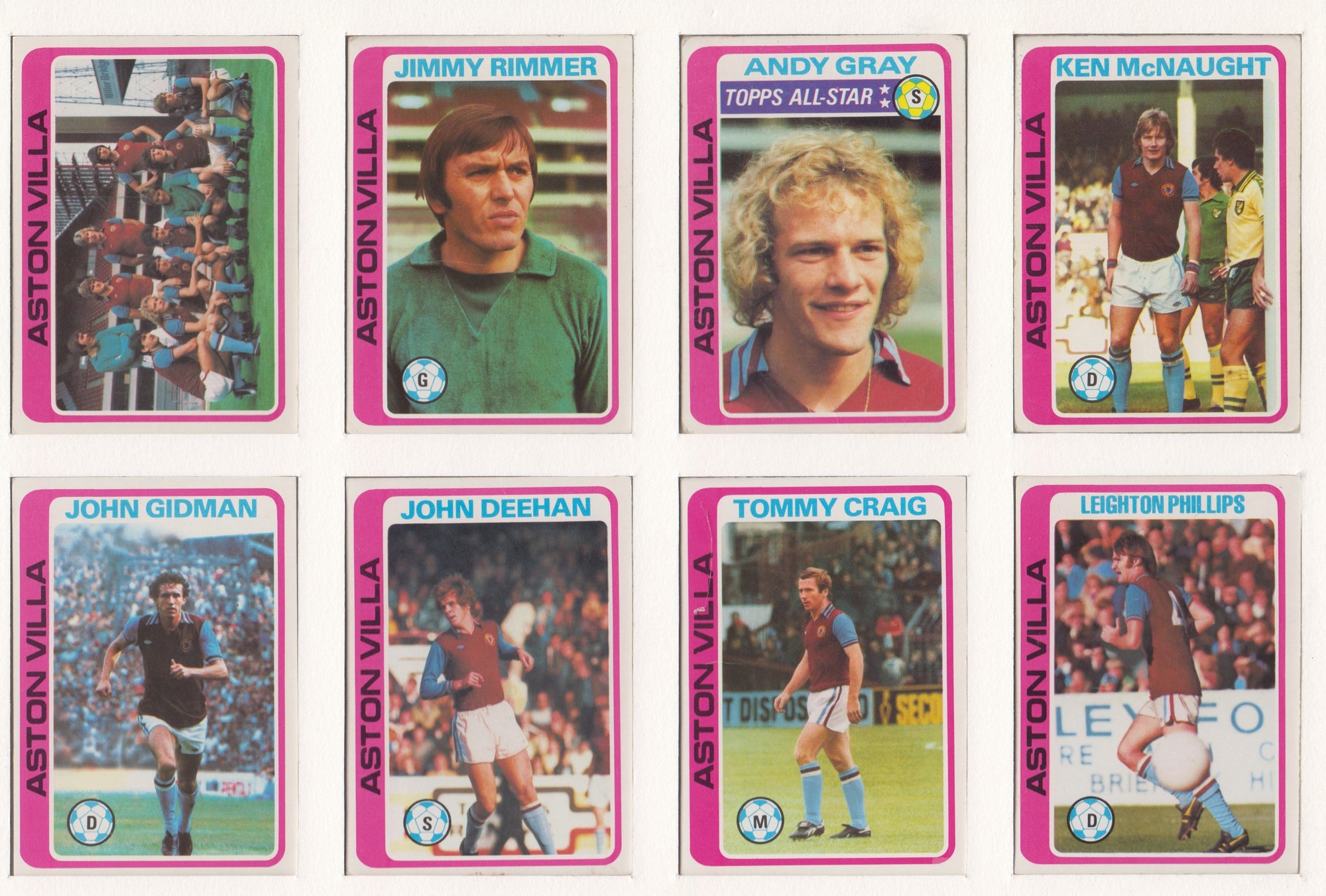000. ASTON VILLA - KOMPLETT SETT MED FOTBALLKORT FRA TOPPS 1979/80