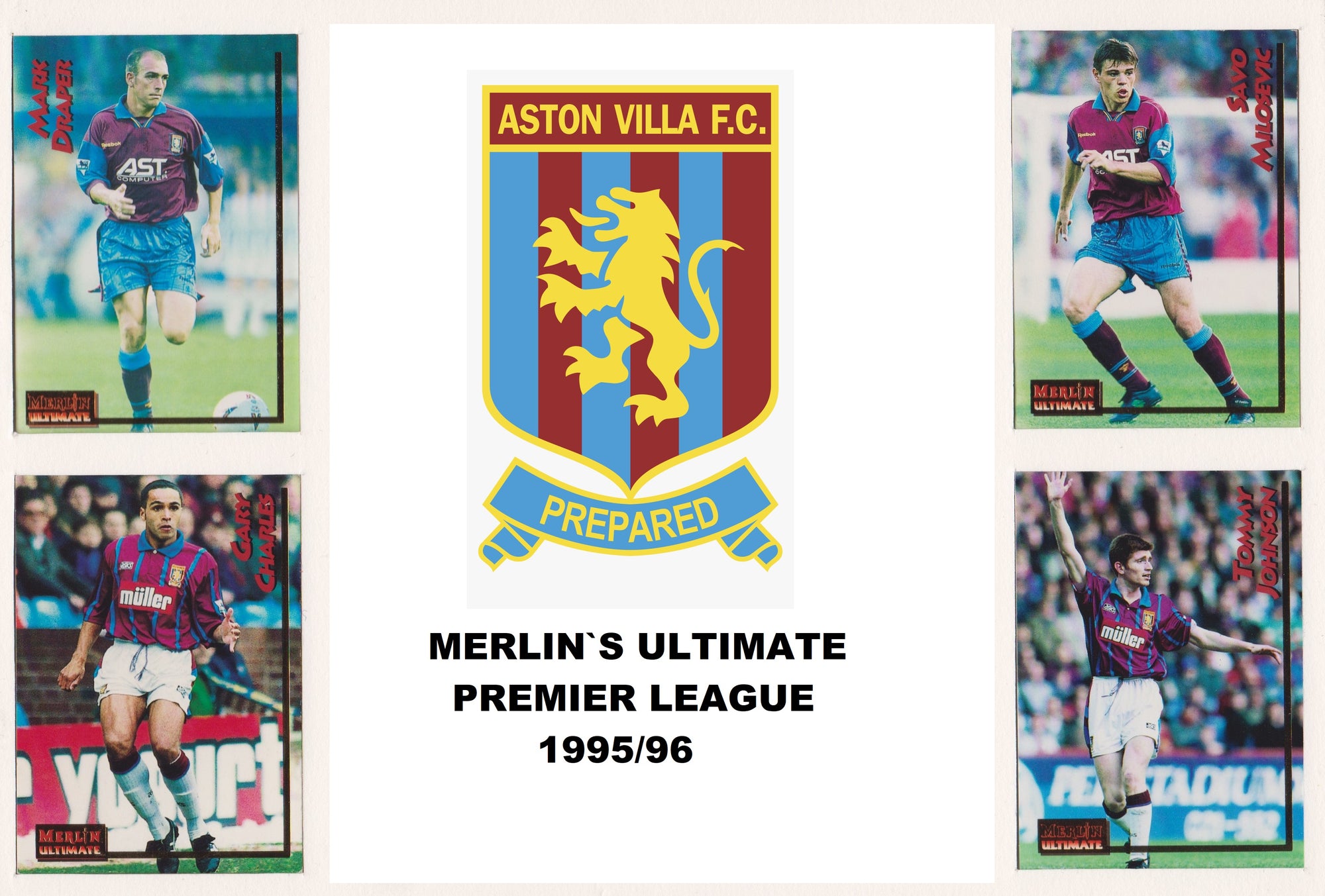000. ASTON VILLA - KOMPLETT SETT MERLIN`S ULTIMATE 1995/96