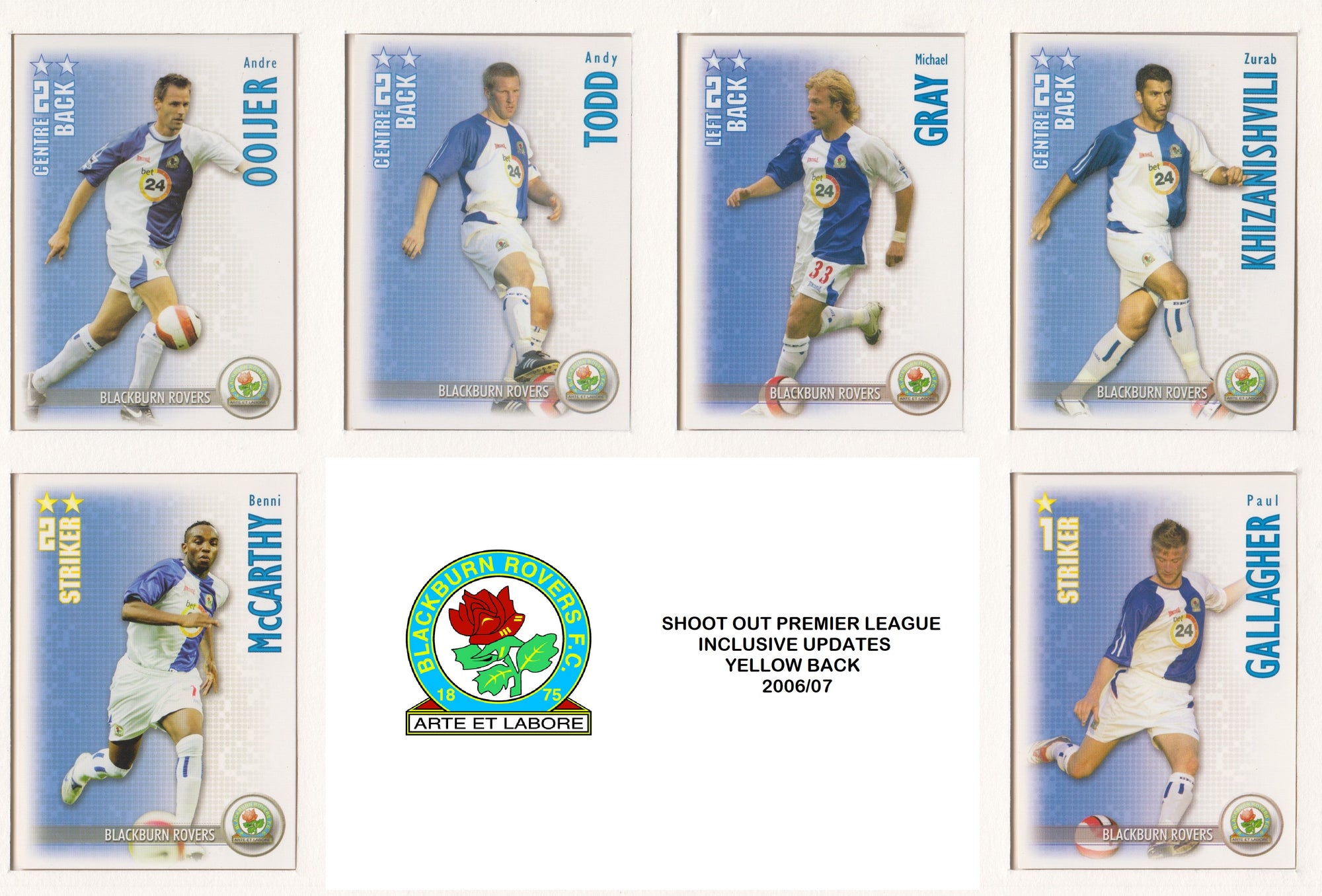 000. BLACKBURN ROVERS - KOMPLETT SETT MED SHOOT OUT PREMIER LEAGUE 2006/07 - INCL UPDATE