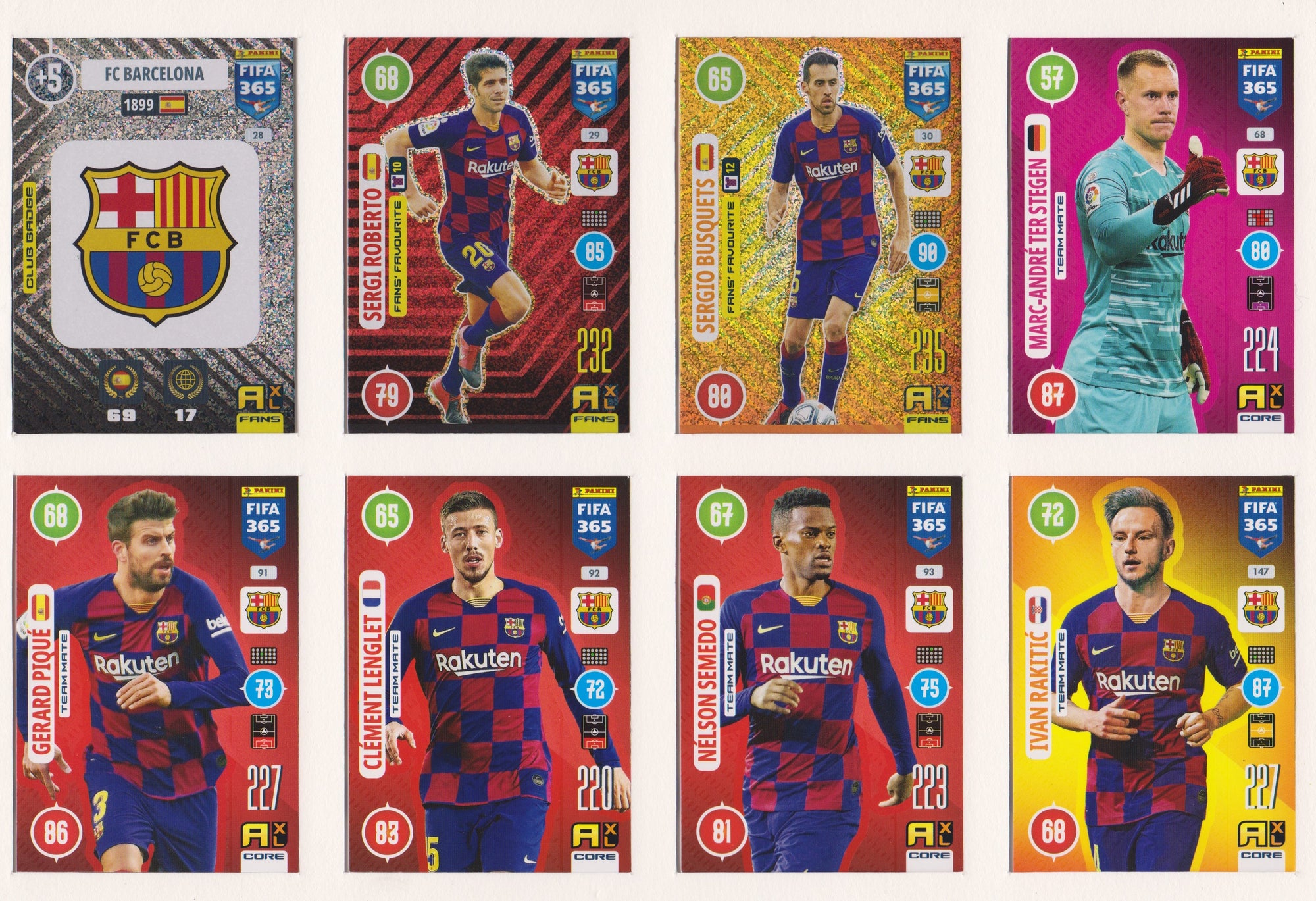 000. FC BARCELONA KOMPLETT SETT MED PANINI FIFA 365 2021