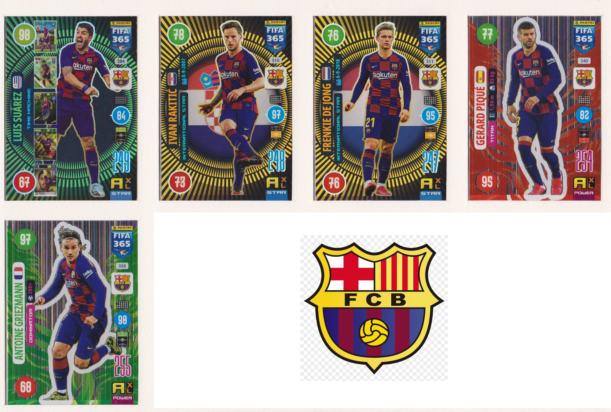 000. FC BARCELONA KOMPLETT SETT MED PANINI FIFA 365 2021