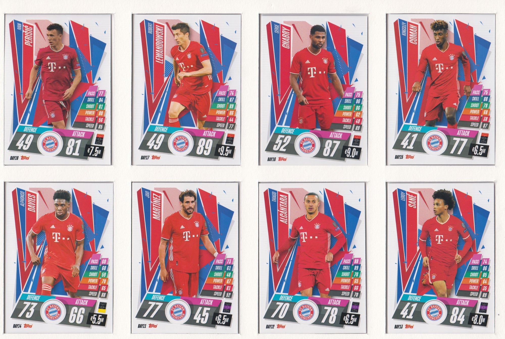 BAYERN MUNCHEN KOMPLETT SETT MED TOPPS CHAMPIONS LEAGUE 2020/21
