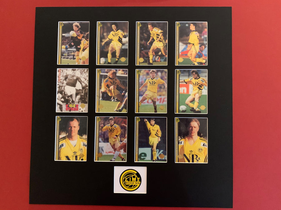 000. BODØ-GLIMT - FOTBALLKORTMONTASJE I RAMME FRA 1995