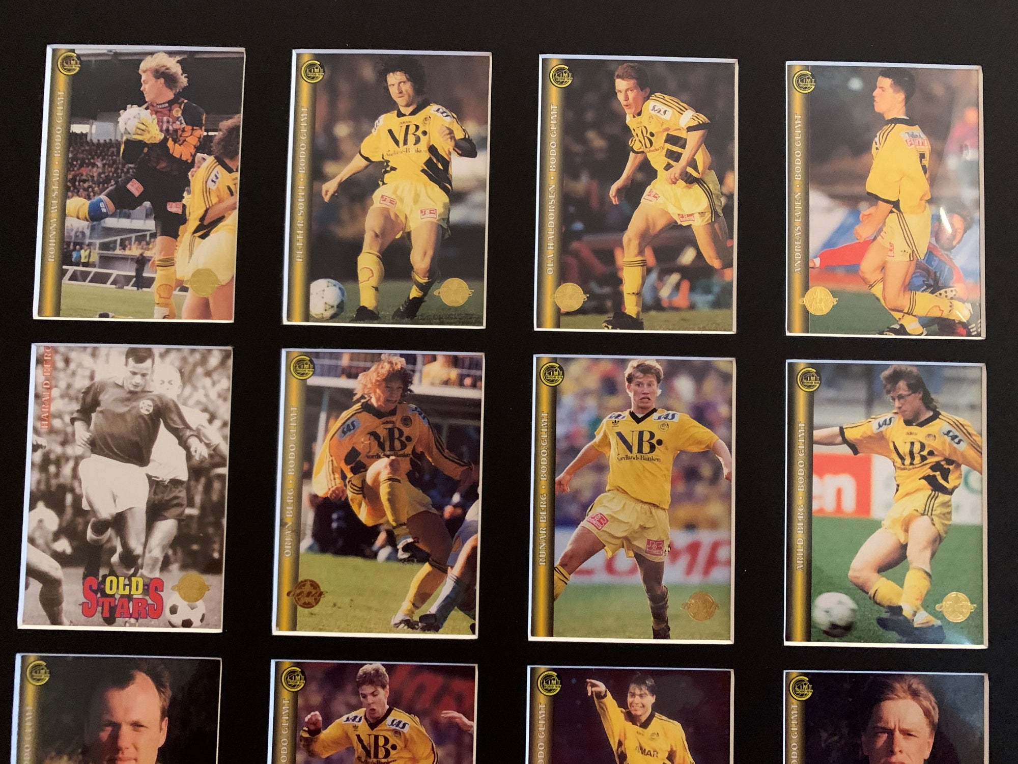 000. BODØ-GLIMT - FOTBALLKORTMONTASJE I RAMME FRA 1995