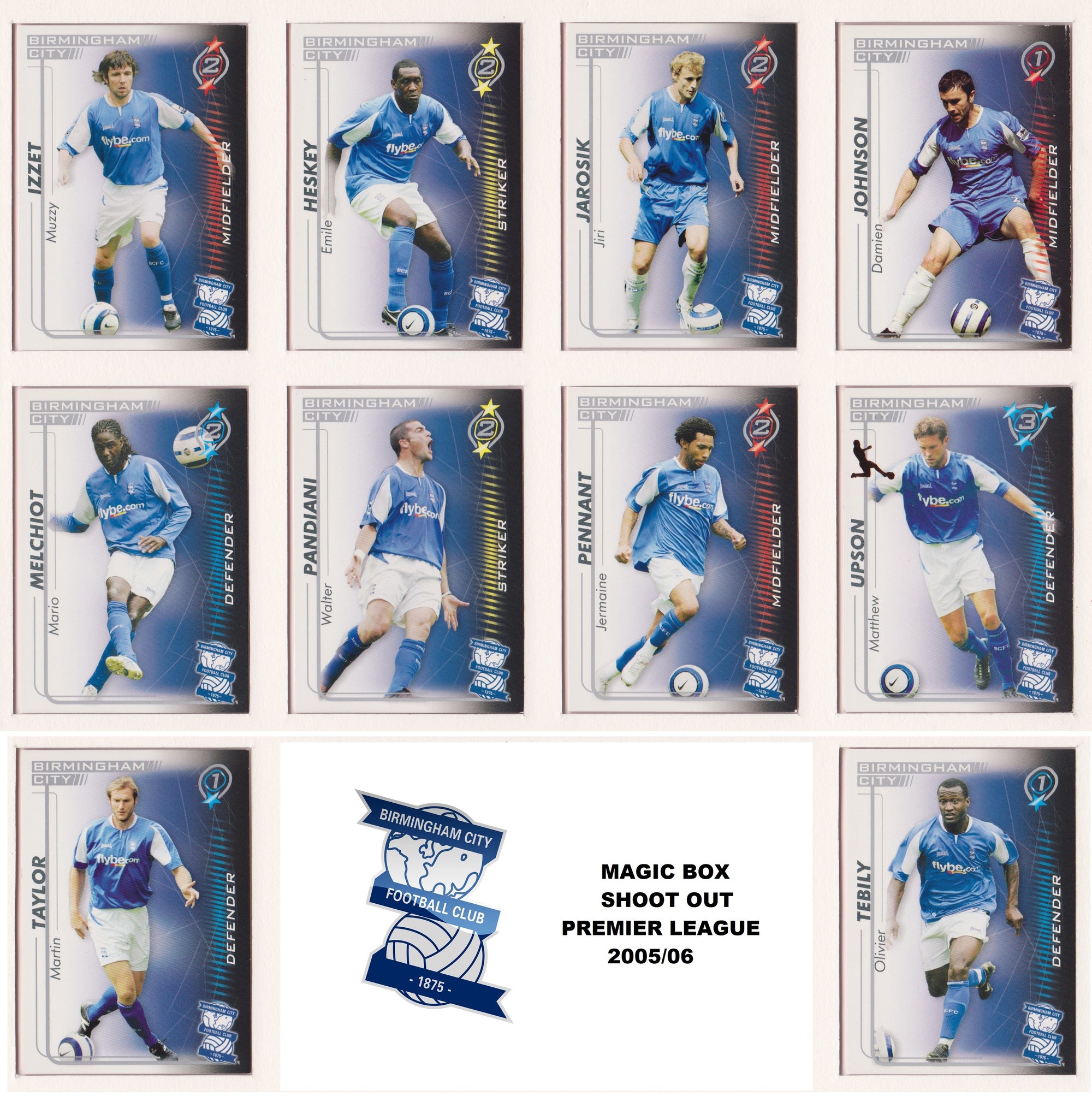 000. BIRMINGHAM CITY - KOMPLETT SETT MED SHOOT OUT PREMIER LEAGUE 2005/06