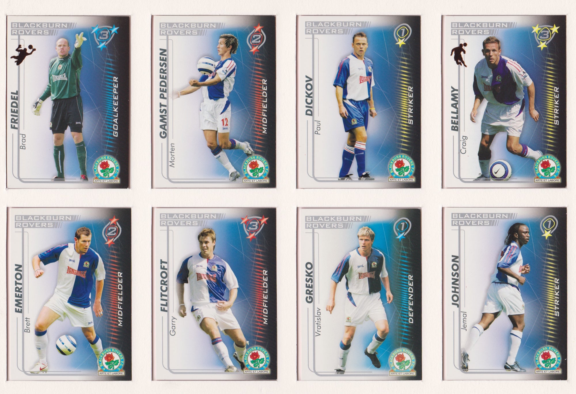 000. BLACKBURN ROVERS - KOMPLETT SETT MED SHOOT OUT PREMIER LEAGUE 2005/06