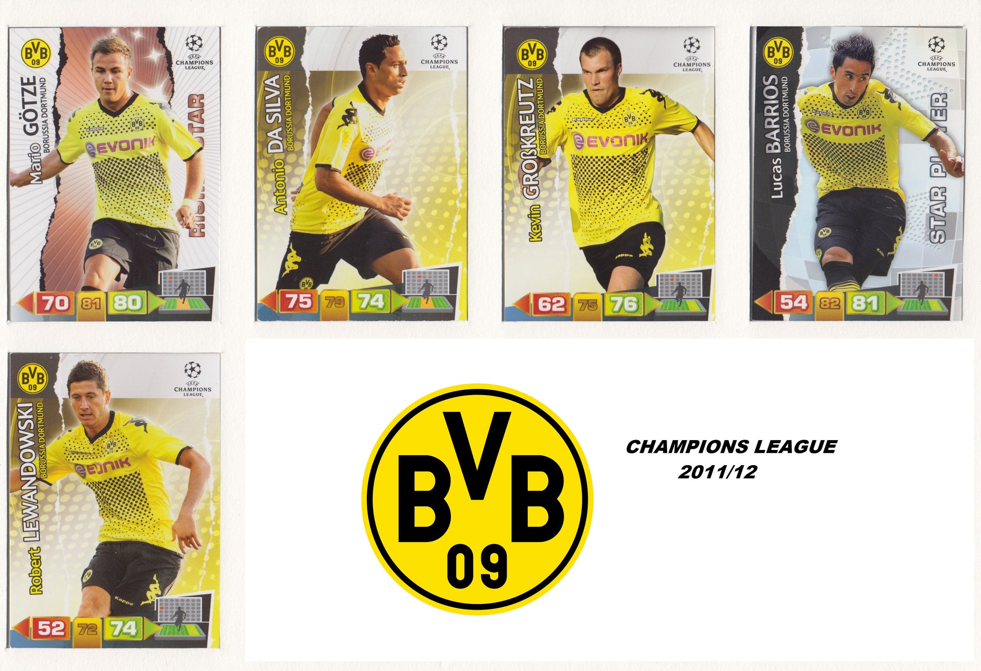 000. BORUSSIA DORTMUND KOMPLETT SETT - CHAMPIONS LEAGUE 2011/12