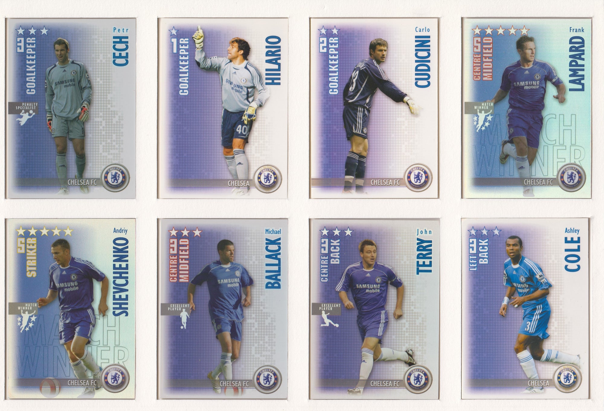 000. CHELSEA - KOMPLETT SETT MED SHOOT OUT PREMIER LEAGUE 2006/07 - INCL UPDATE