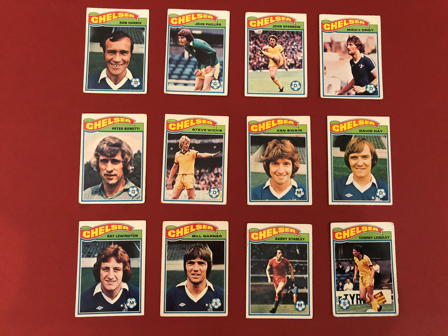 000. CHELSEA - KOMPLETT SETT MED FOTBALLKORT FRA TOPPS 1978/79