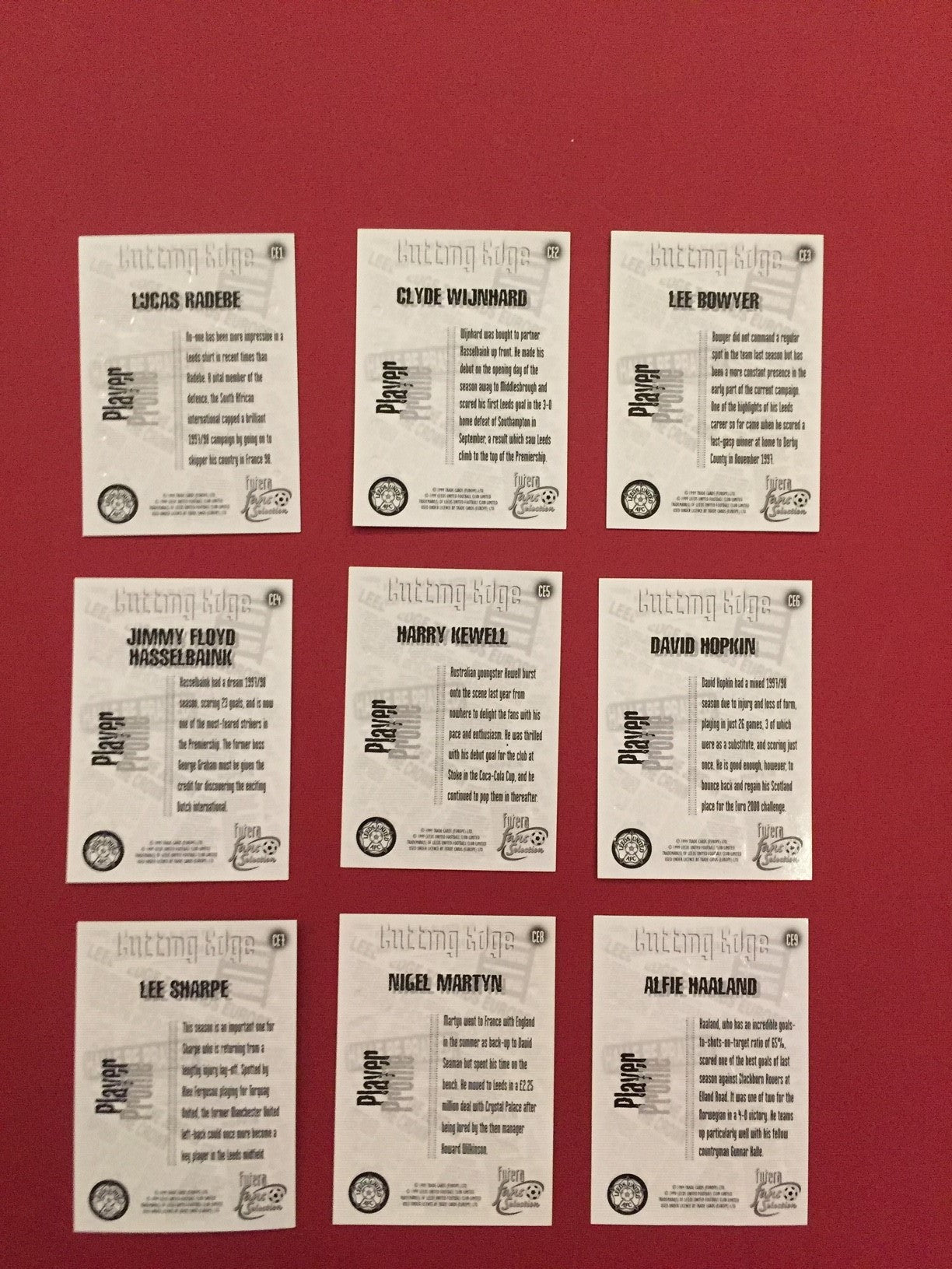 LEEDS FUTERA 1999 "CUTTING EDGE" KOMPLETT SETT - SPECIAL EDITION