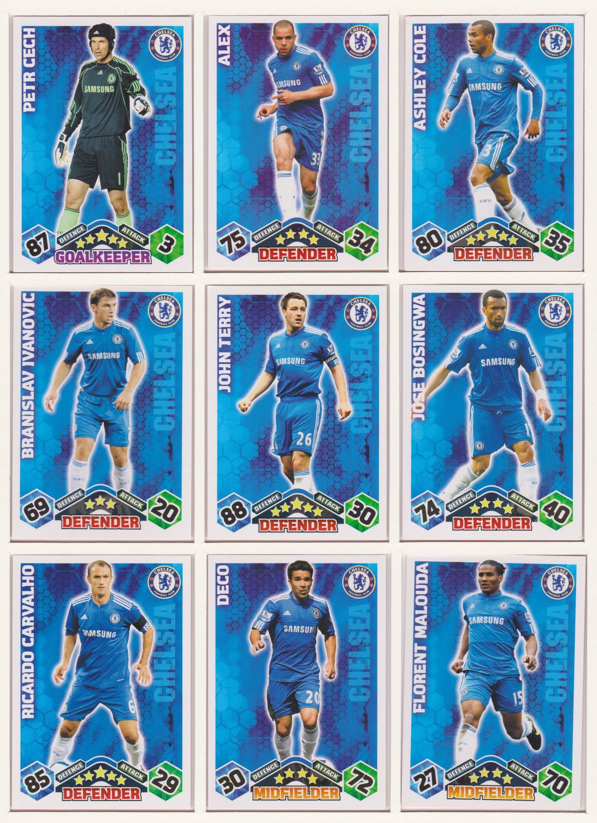 000. CHELSEA - KOMPLETT SETT MED TOPPS MATCH ATTAX PREMIER LEAGUE 2009/10