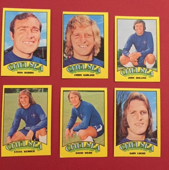 000. CHELSEA - KOMPLETT SETT MED FOTBALLKORT FRA A&BC 1974/75