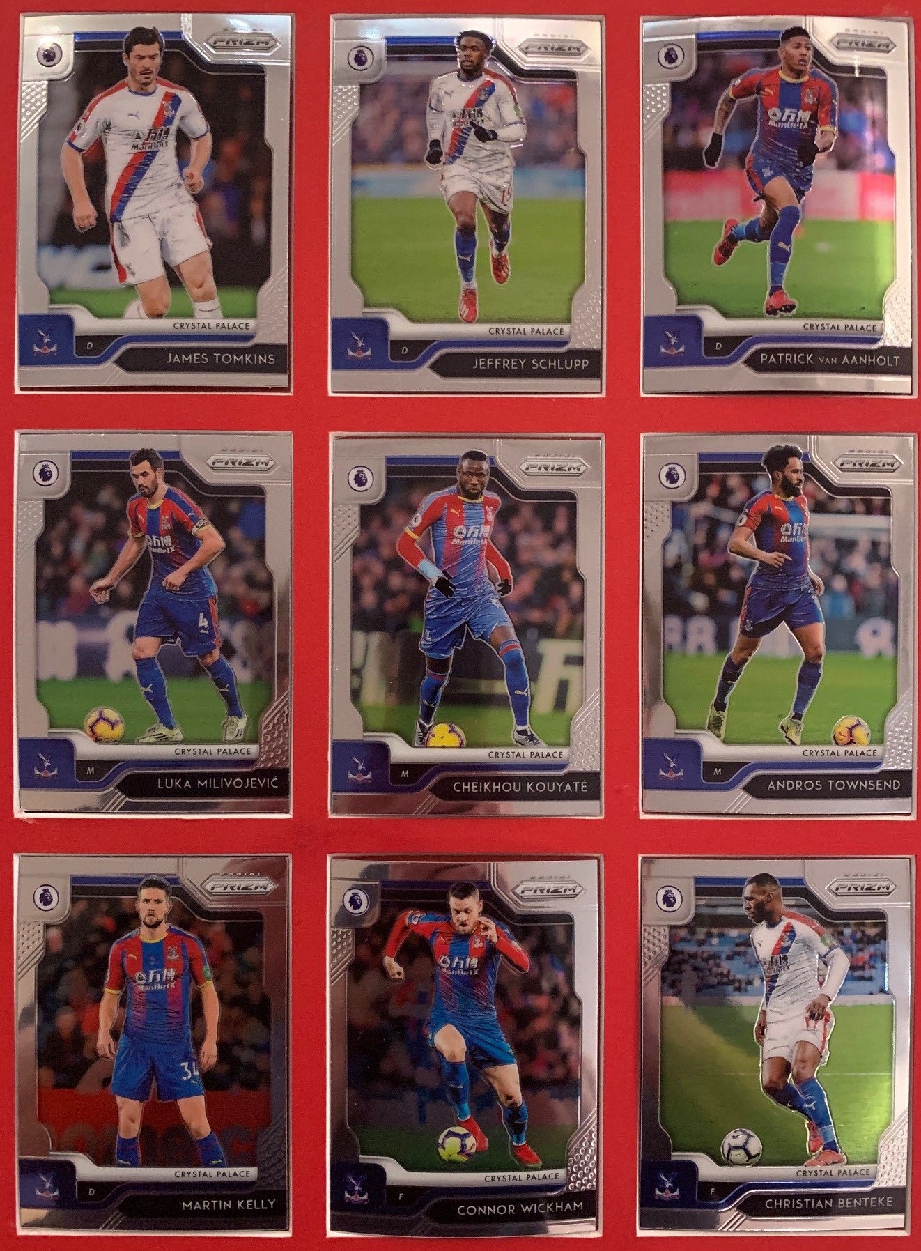 000. CRYSTAL PALACE KOMPLETT SETT MED PANINI PRIZM PREMIER LEAGUE 2019/20