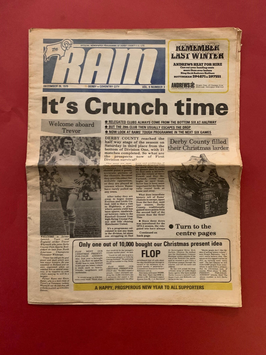 1979/80 - RAM - KAMPAVIS FRA BOXING DAY -  DERBY - COVENTRY