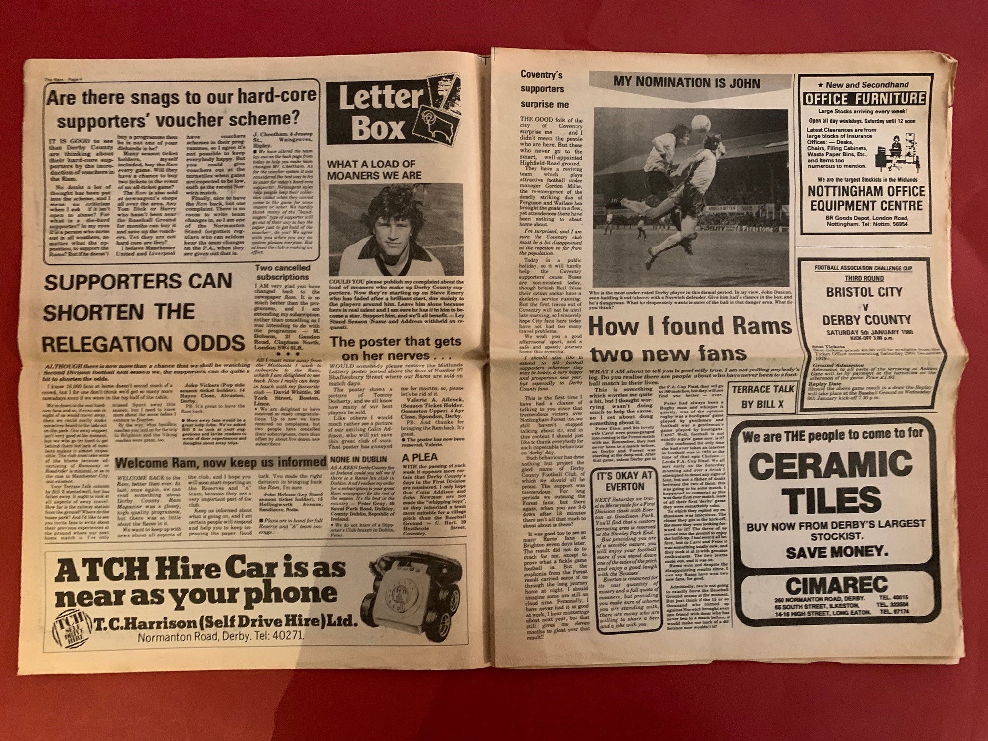 1979/80 - RAM - KAMPAVIS FRA BOXING DAY -  DERBY - COVENTRY