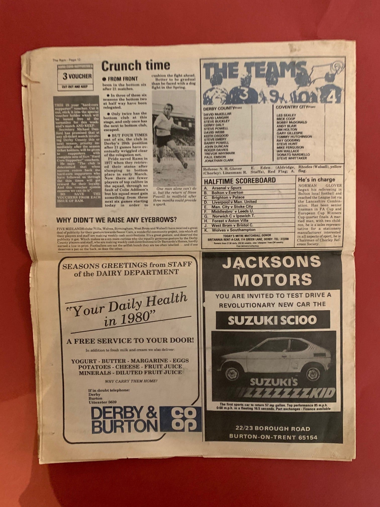 1979/80 - RAM - KAMPAVIS FRA BOXING DAY -  DERBY - COVENTRY