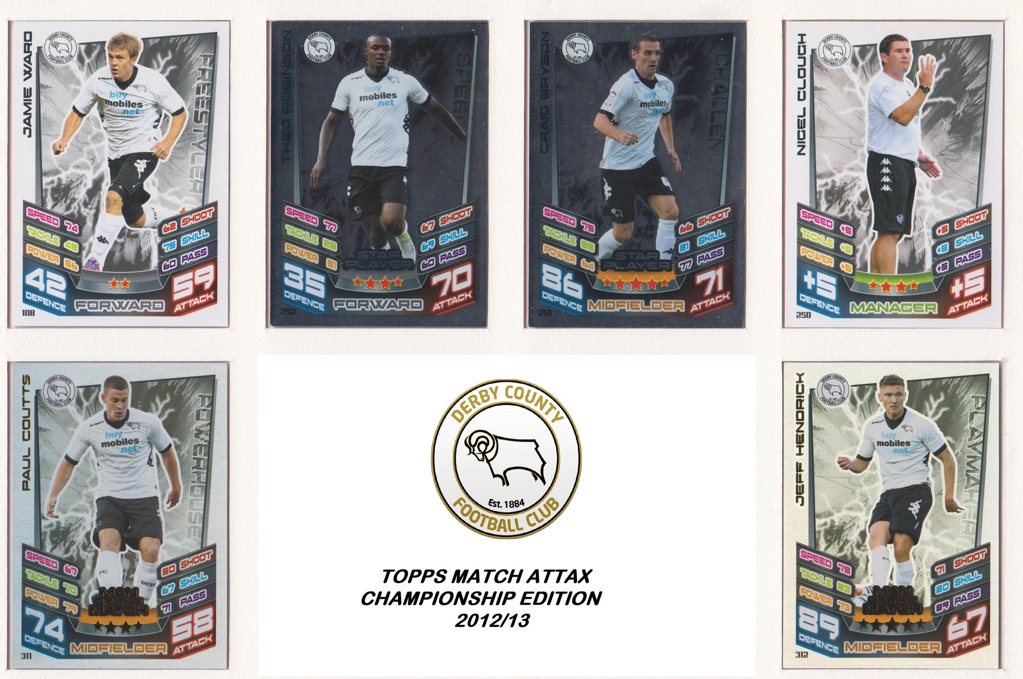 000. DERBY COUNTY - TOPPS MATCH ATTAX CHAMPIONSHIP EDITION 2012/13