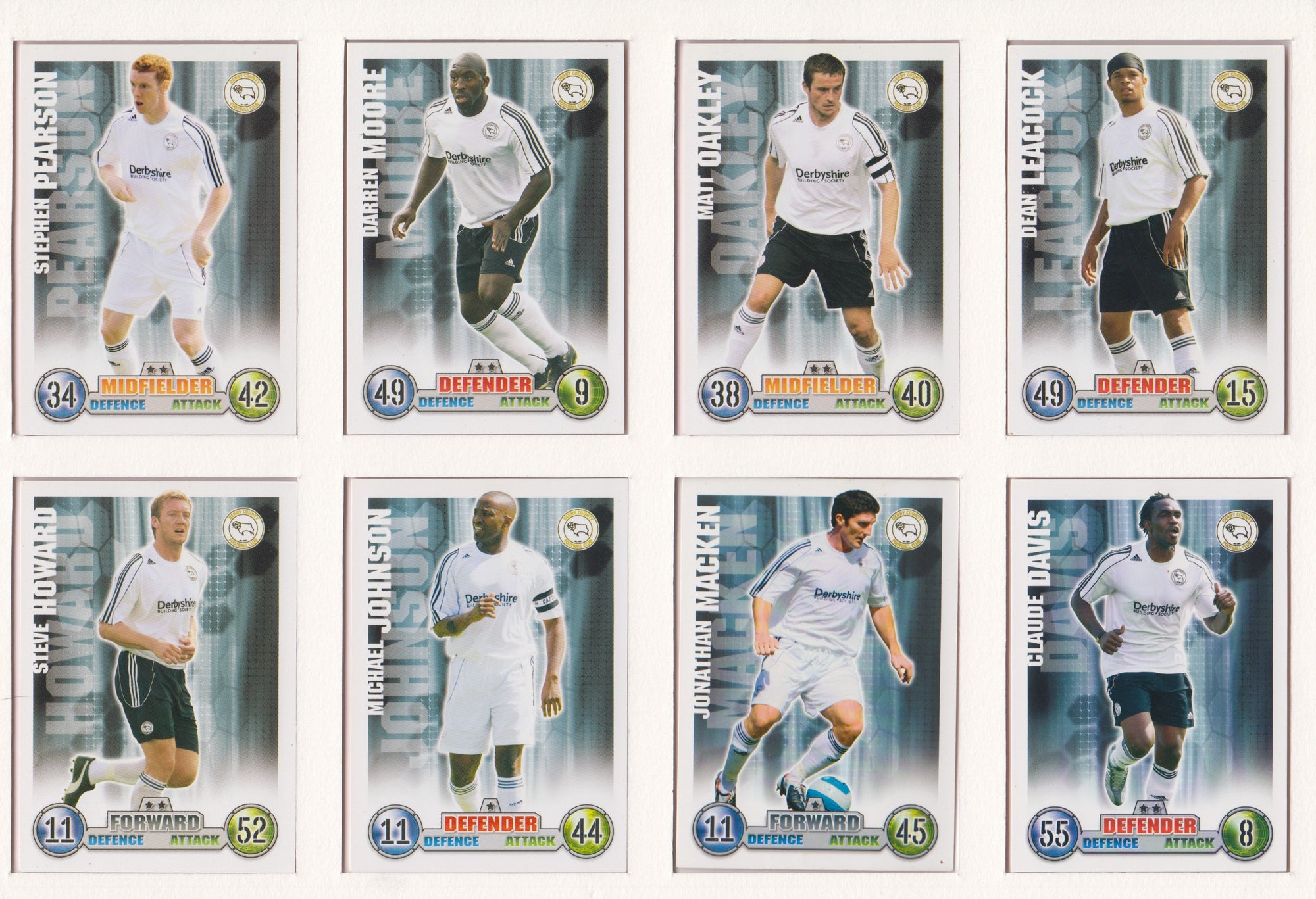 000. DERBY - KOMPLETT SETT MED FOTBALLKORT FRA MATCH ATTAX 2007/08