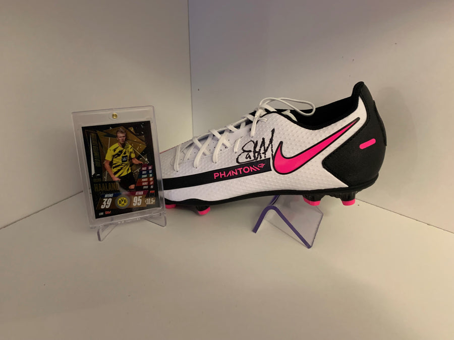 ERLING BRAUT HAALAND - SIGNERT SKO MED EKTEHETSBEVIS/COA