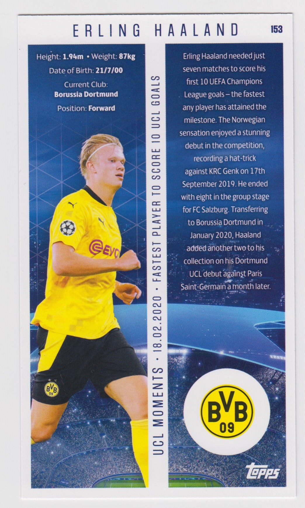 153. ERLING HAALAND - BORUSSIA DORTMUND - BEST OF THE BEST - UCL MOMENTS
