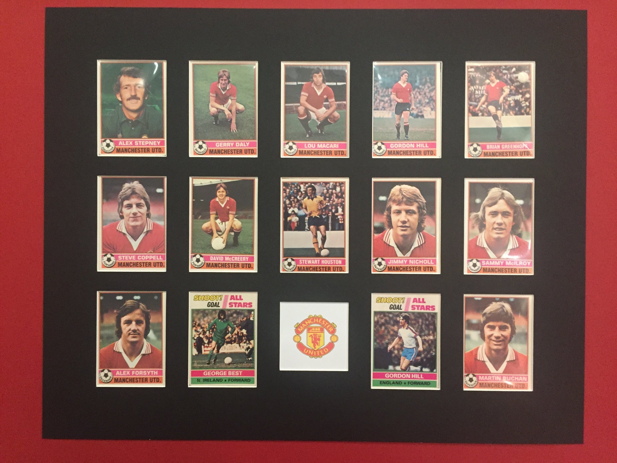 MANCHESTER UNITED FOTBALLKORTMONTASJE FRA 1977/78