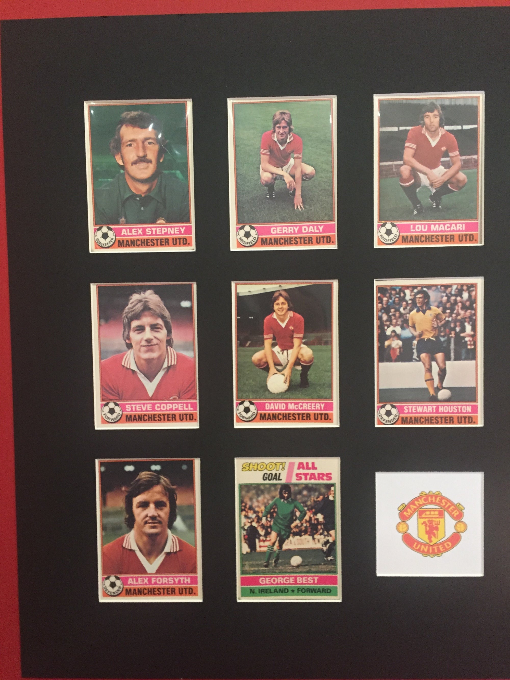 MANCHESTER UNITED FOTBALLKORTMONTASJE FRA 1977/78