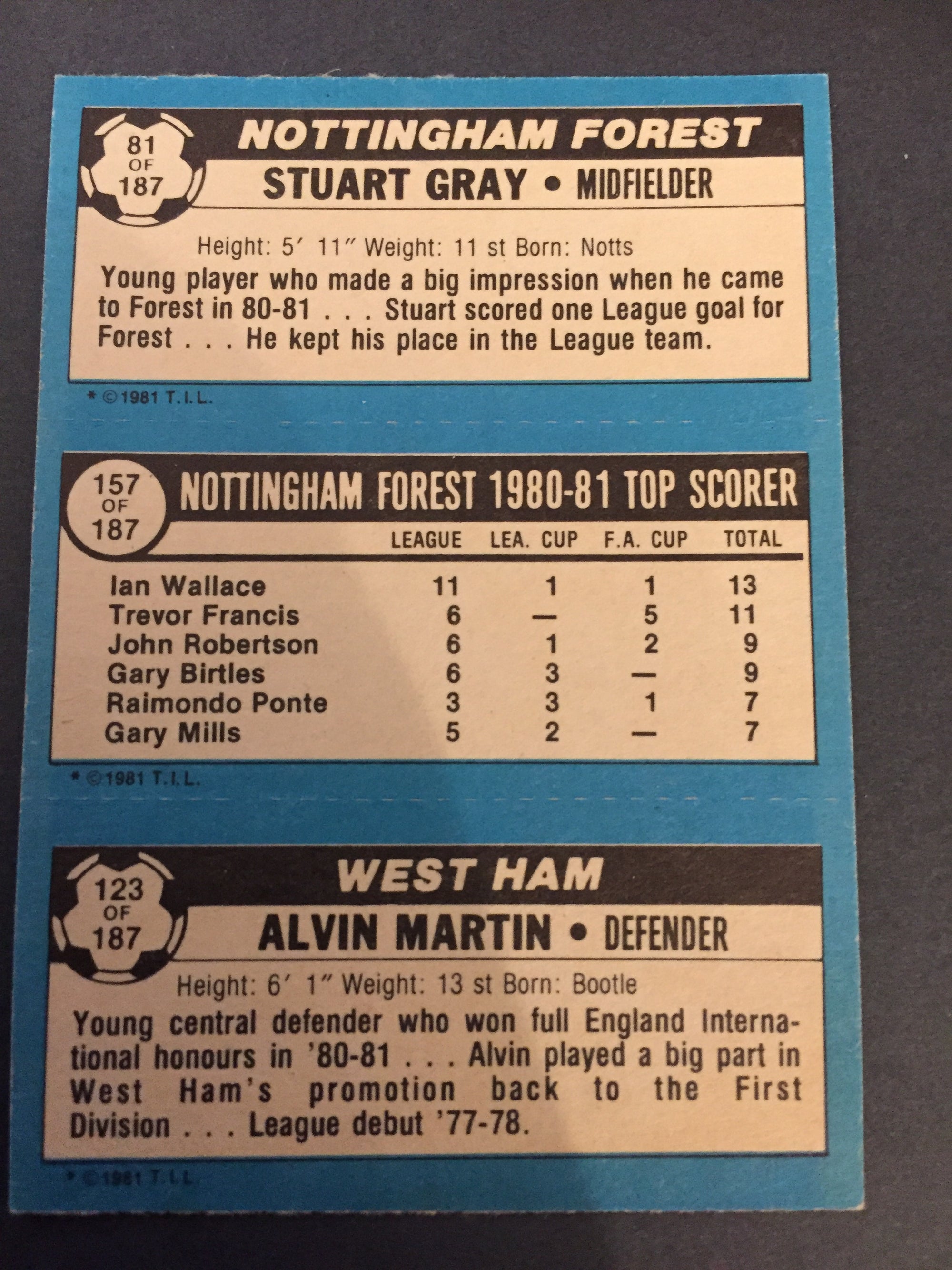081 - 157 - 123 - GRAY, NOTTHINGHAM FOREST TOP SCORER, MARTIN