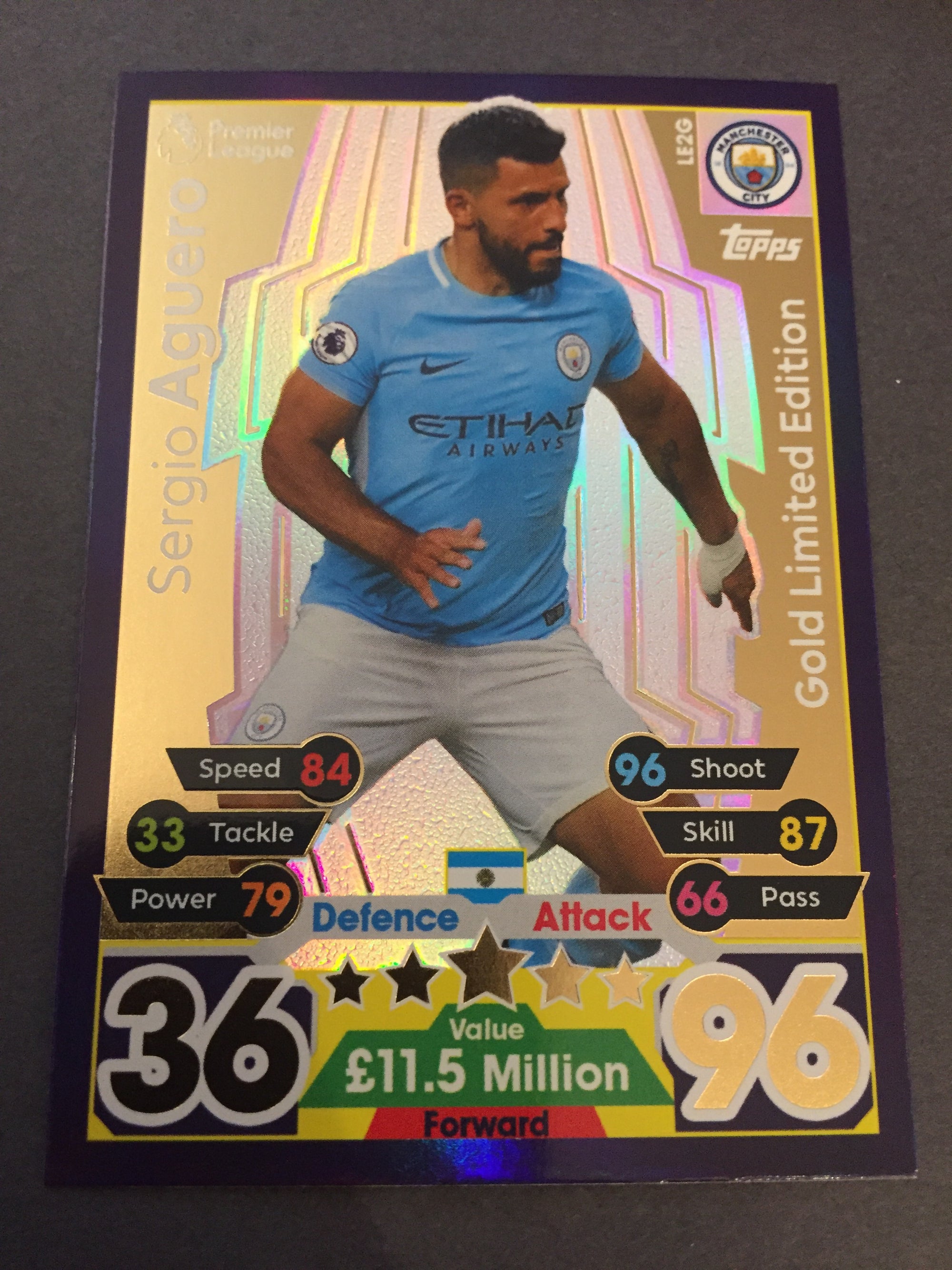 LE2G - SERGIO AGUERO - MANCHESTER CITY - GOLD LIMITED EDITION