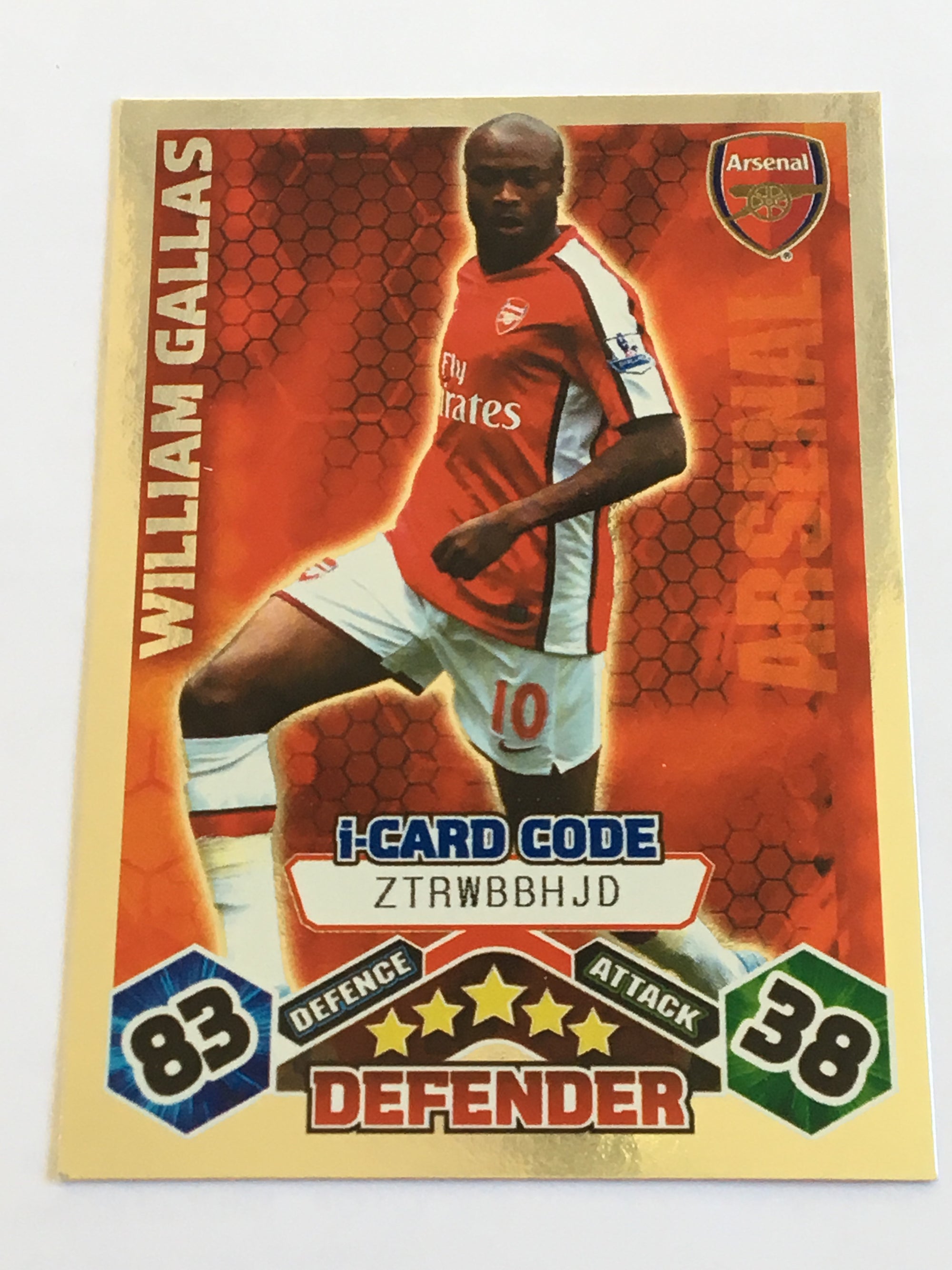 IC010. WILLIAM GALLAS - ARSENAL - iCARD