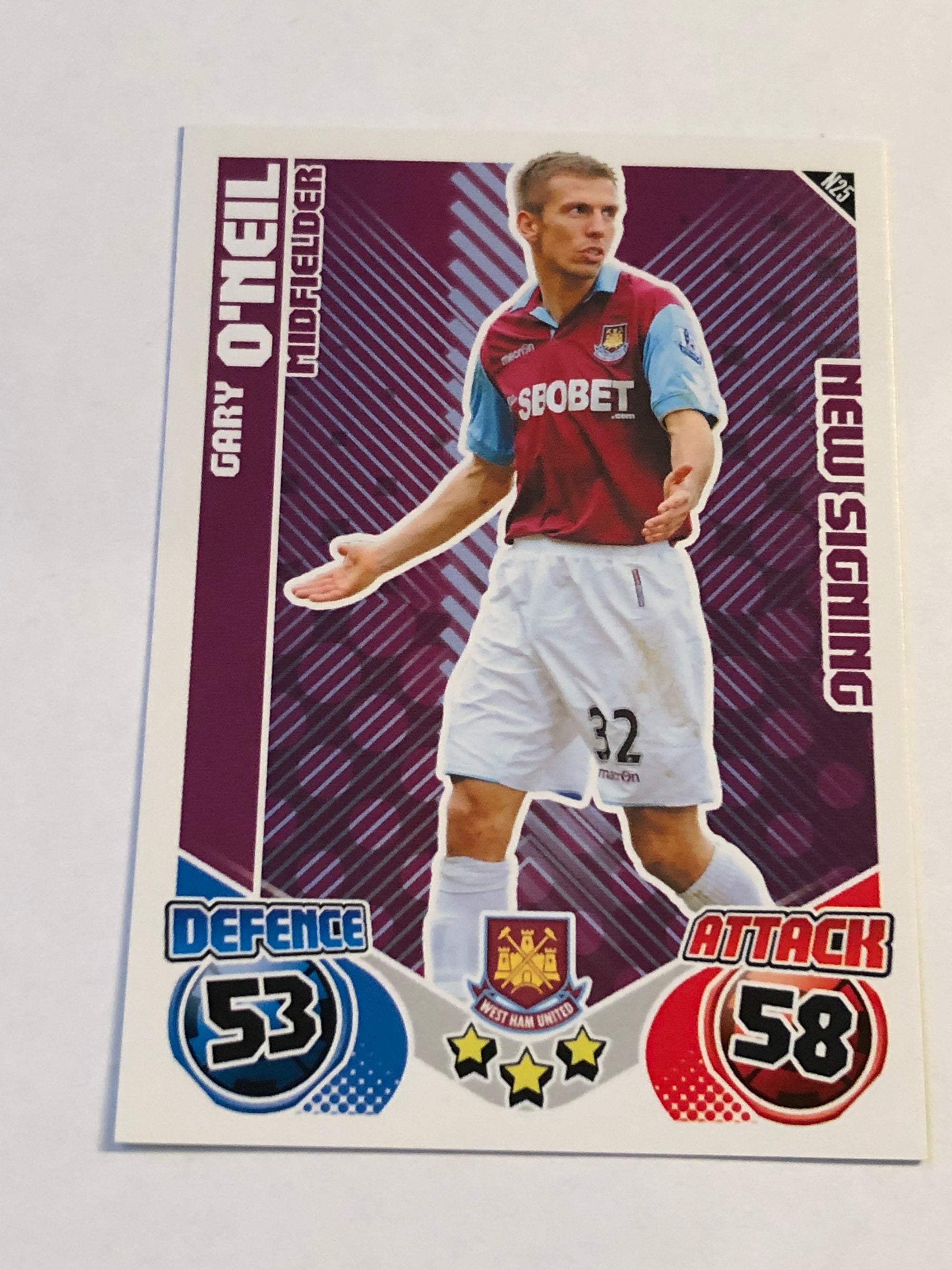 N25. GARY O’NEIL - WEST HAM UNITED - NEW SIGNING