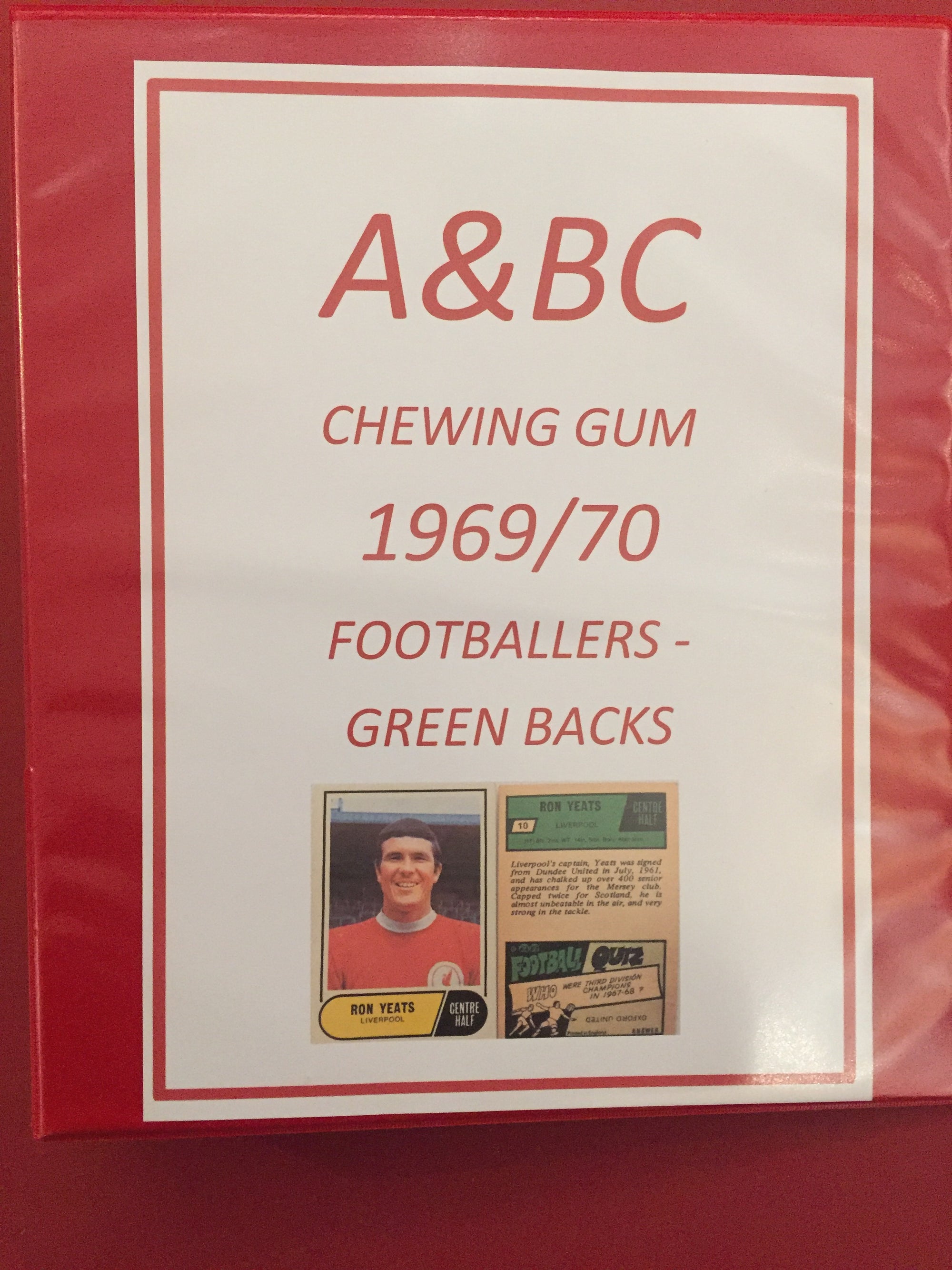 0001. Samleperm for A&BC 1969/70 med 20 stk 9-roms plastlommer