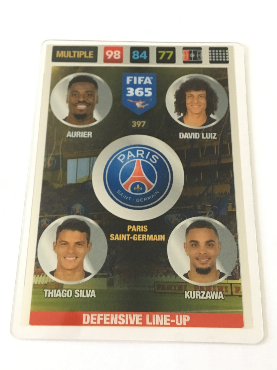 397. PARIS SAINT-GERMAIN - AURIER - DAVID LUIZ - THIAGO SILVA - KURZAWA - MULTIPLE - DEFENSIVE LINE-UP
