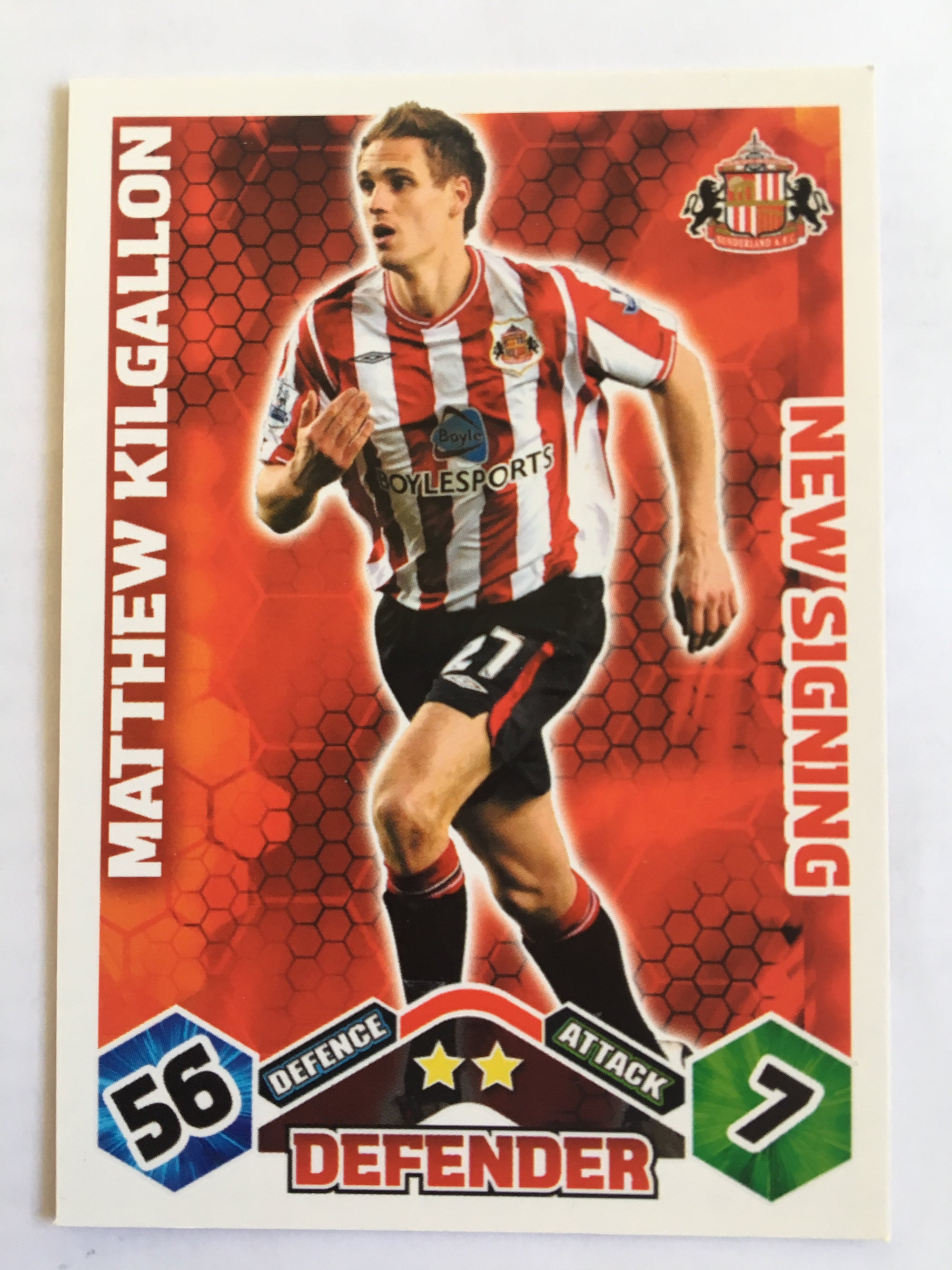 NS125. MATTHEW KILGALLON - SUNDERLAND - NEW SIGNING