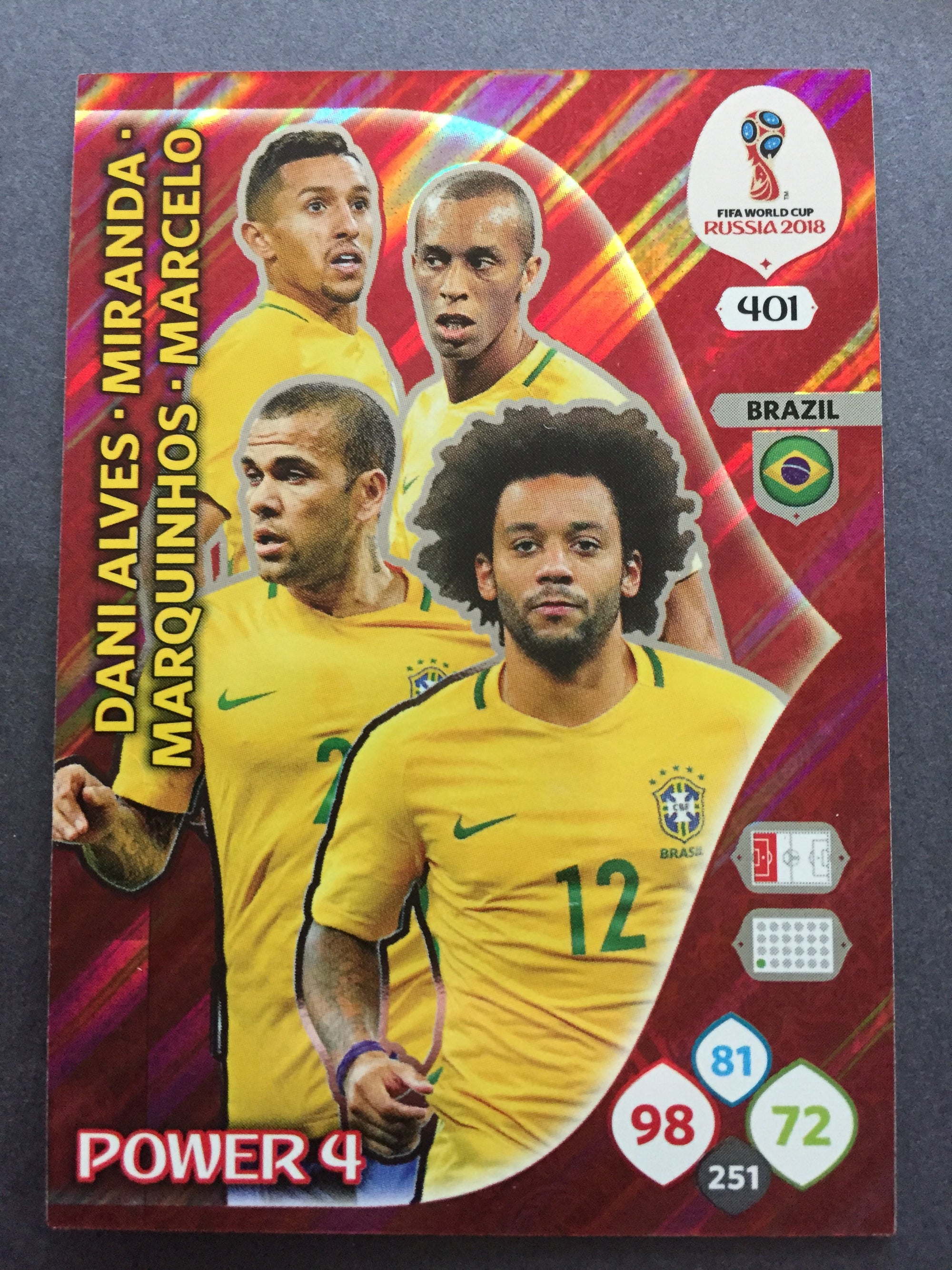 401. DANI ALVES, MIRANDA, MARQUINHOS, MARCELO - BRASIL - POWER 4