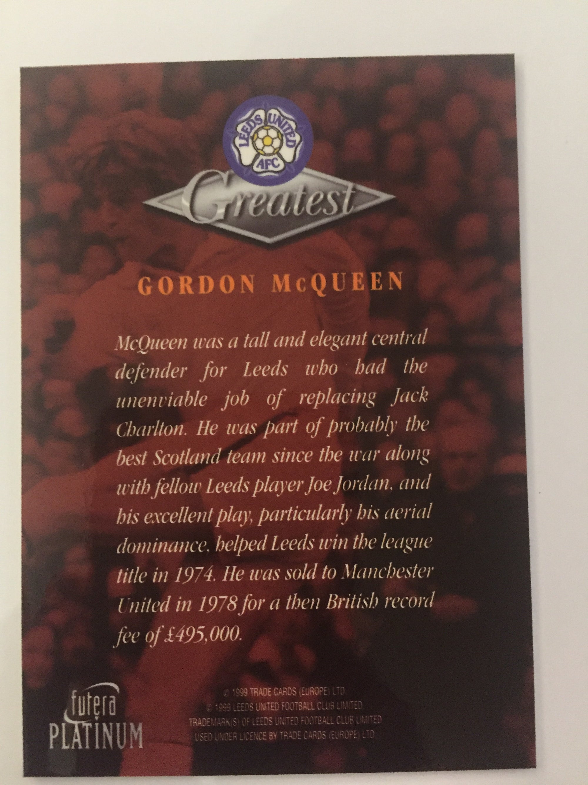 GORDON McQUEEN - LEEDS UNITED