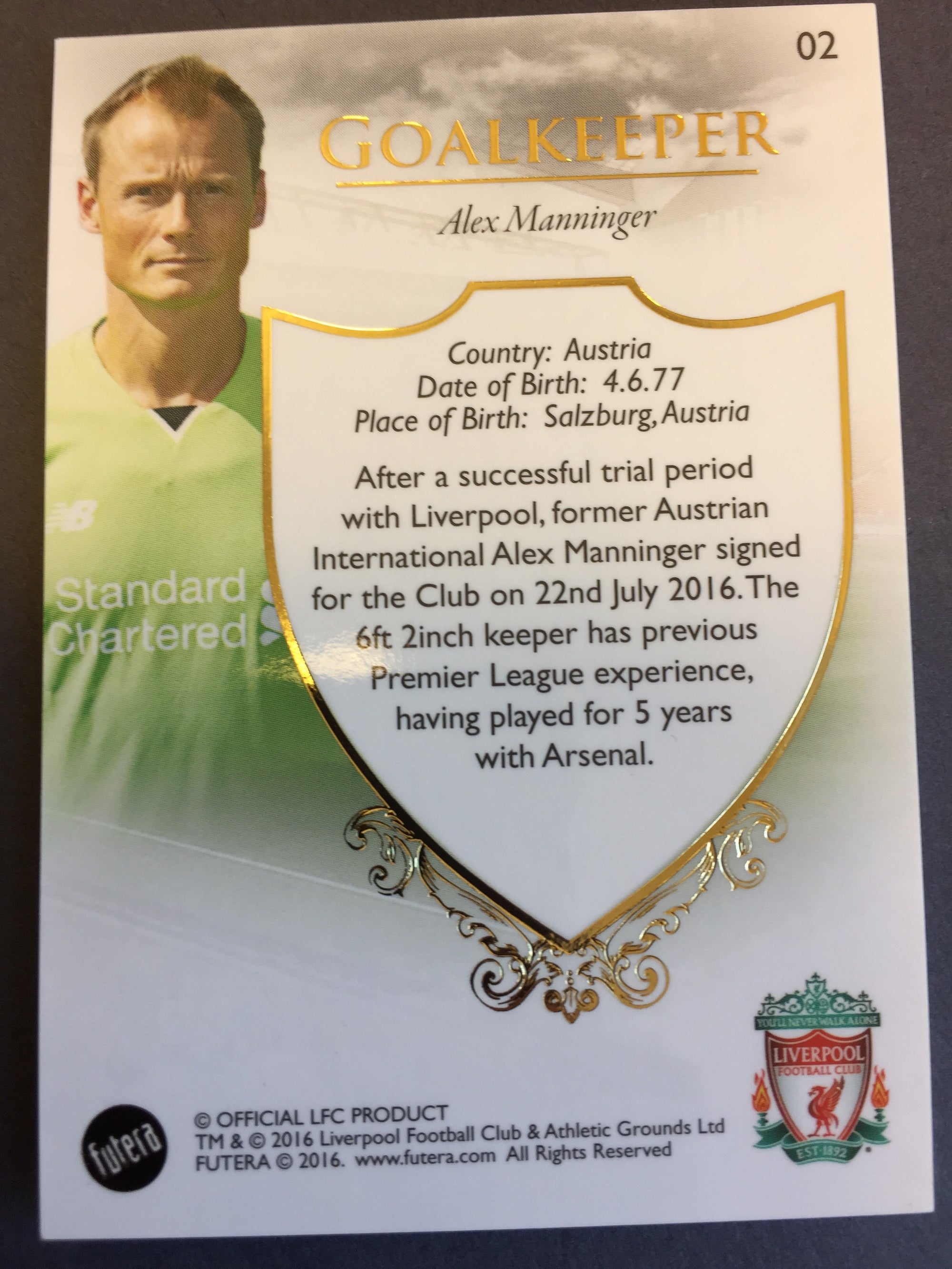 002. ALEX MANNINGER - LIVEPROOL