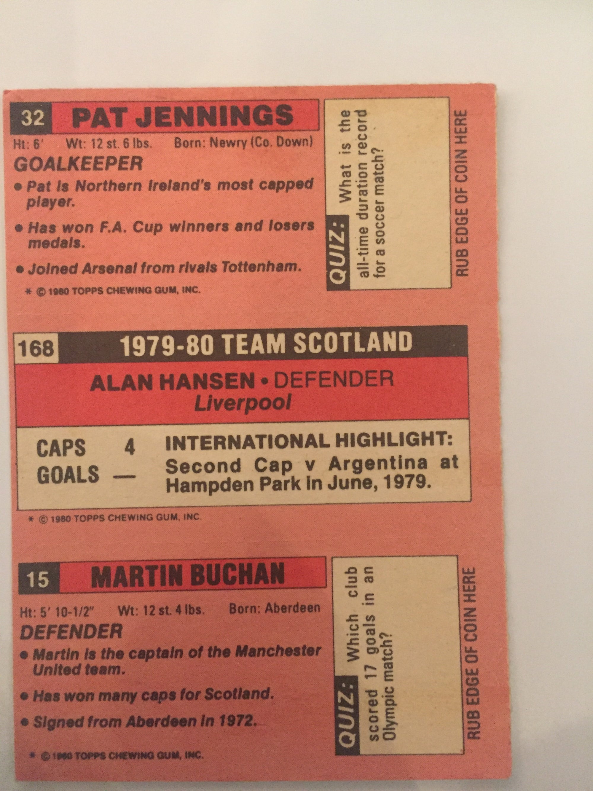 32 - 168 - 15.  JENNINGS - HANSEN - BUCHAN