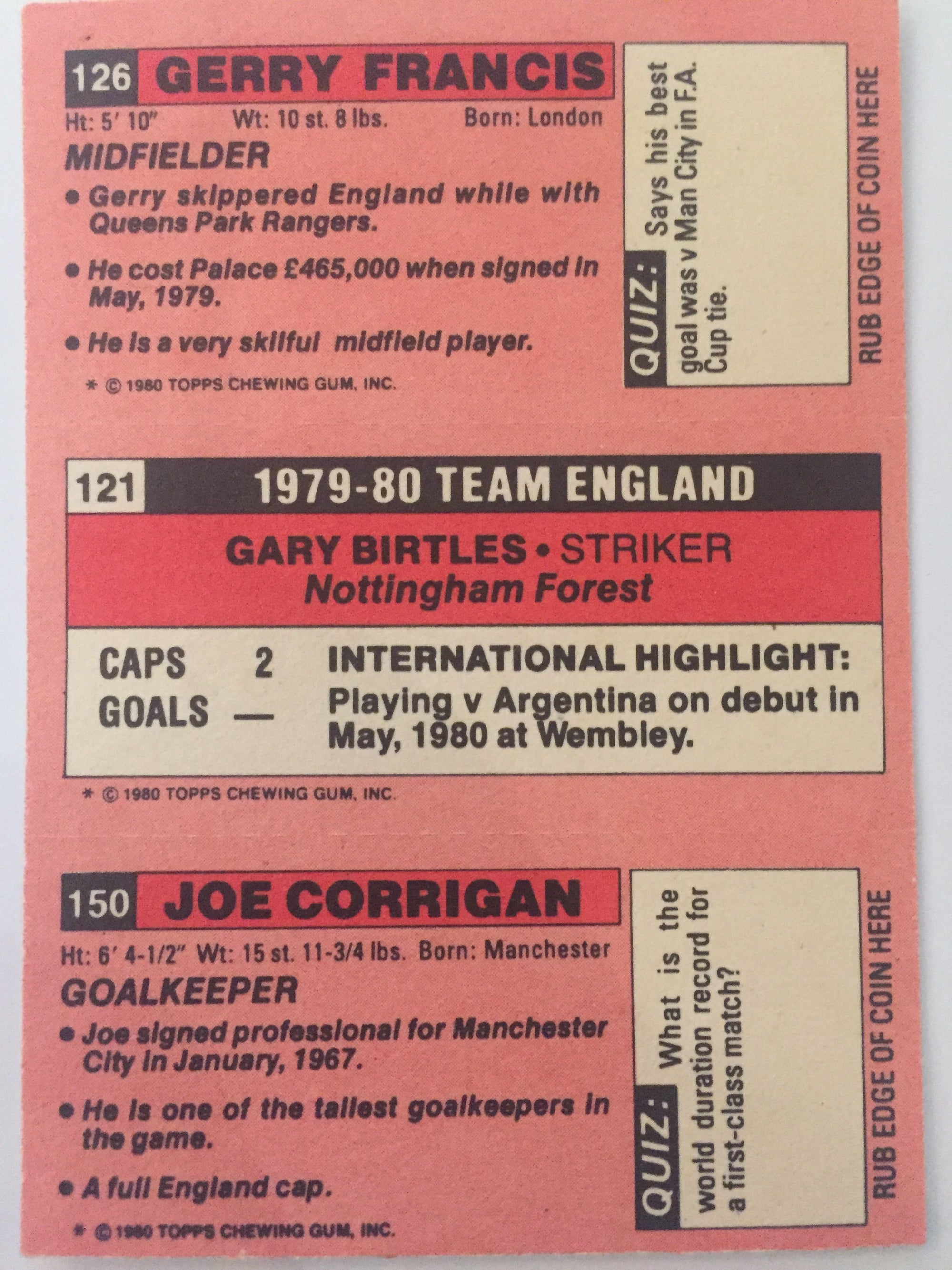 126 - 121 - 150  - FRANCIS - BIRTLES - CORRIGAN