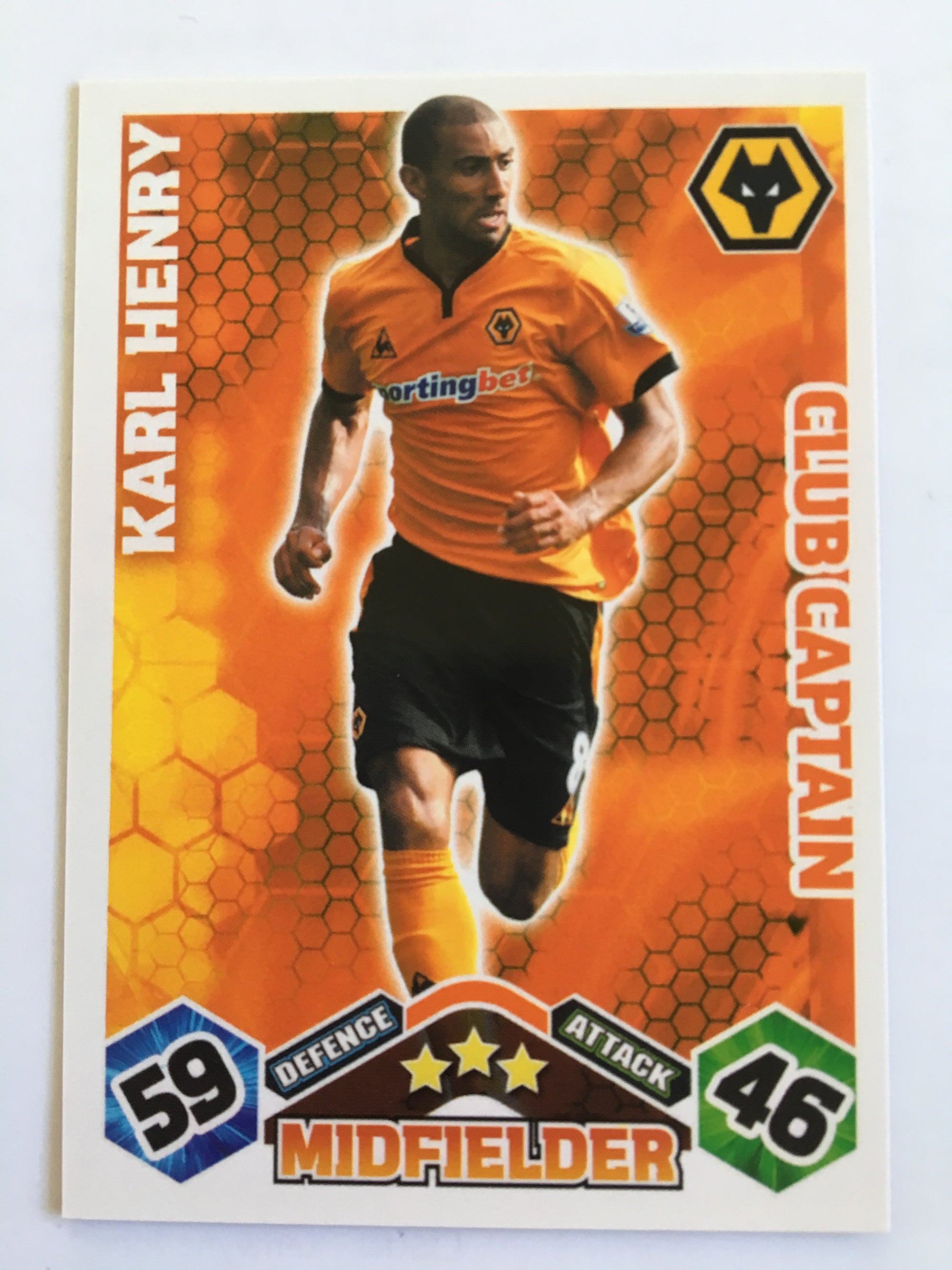 CC153. KARL HENRY - WOLVERHAMPTON WANDERERS - CLUB CAPTAIN