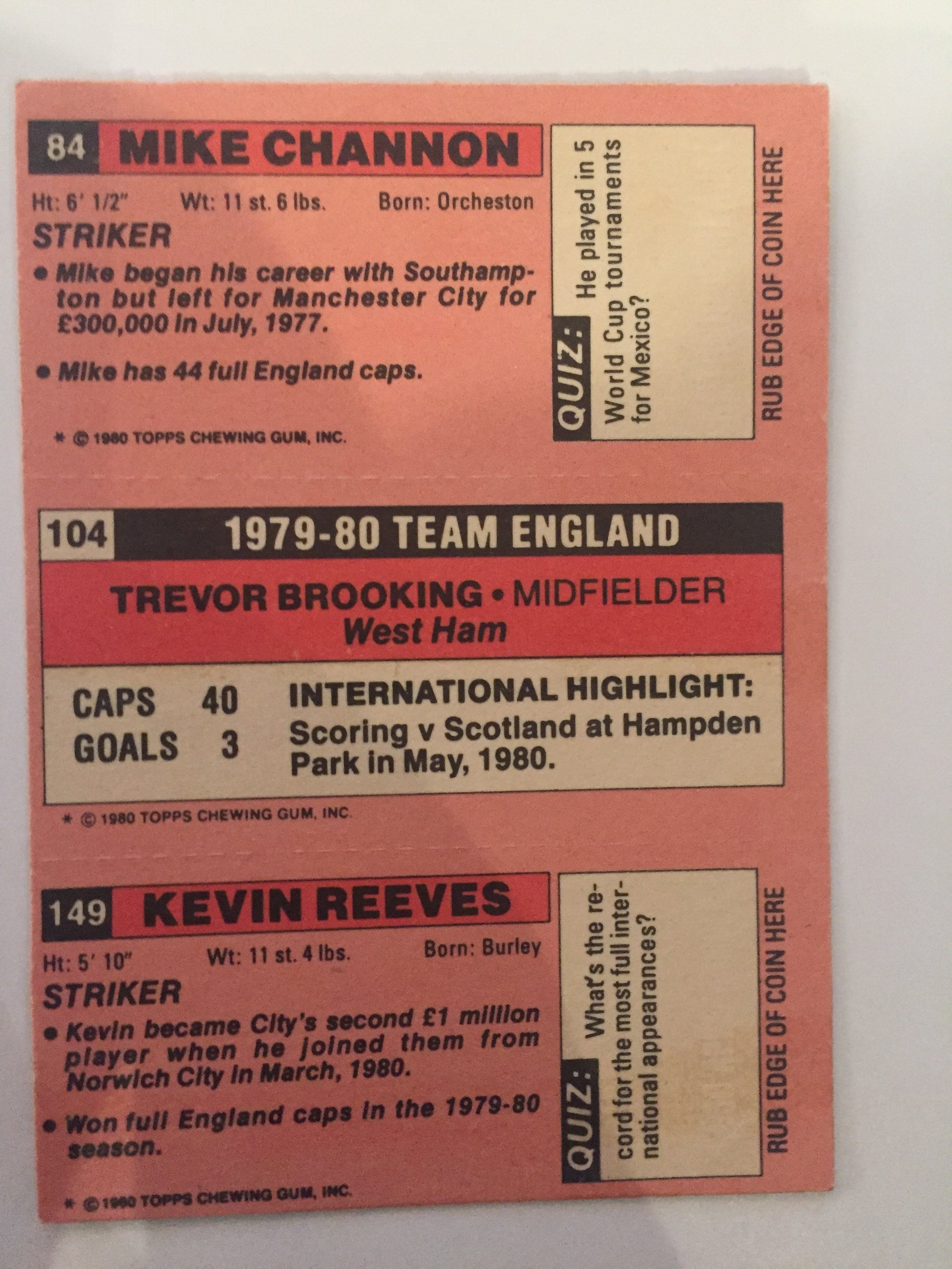 84 - 104 - 149.     CHANNON - BROOKING - REEVES