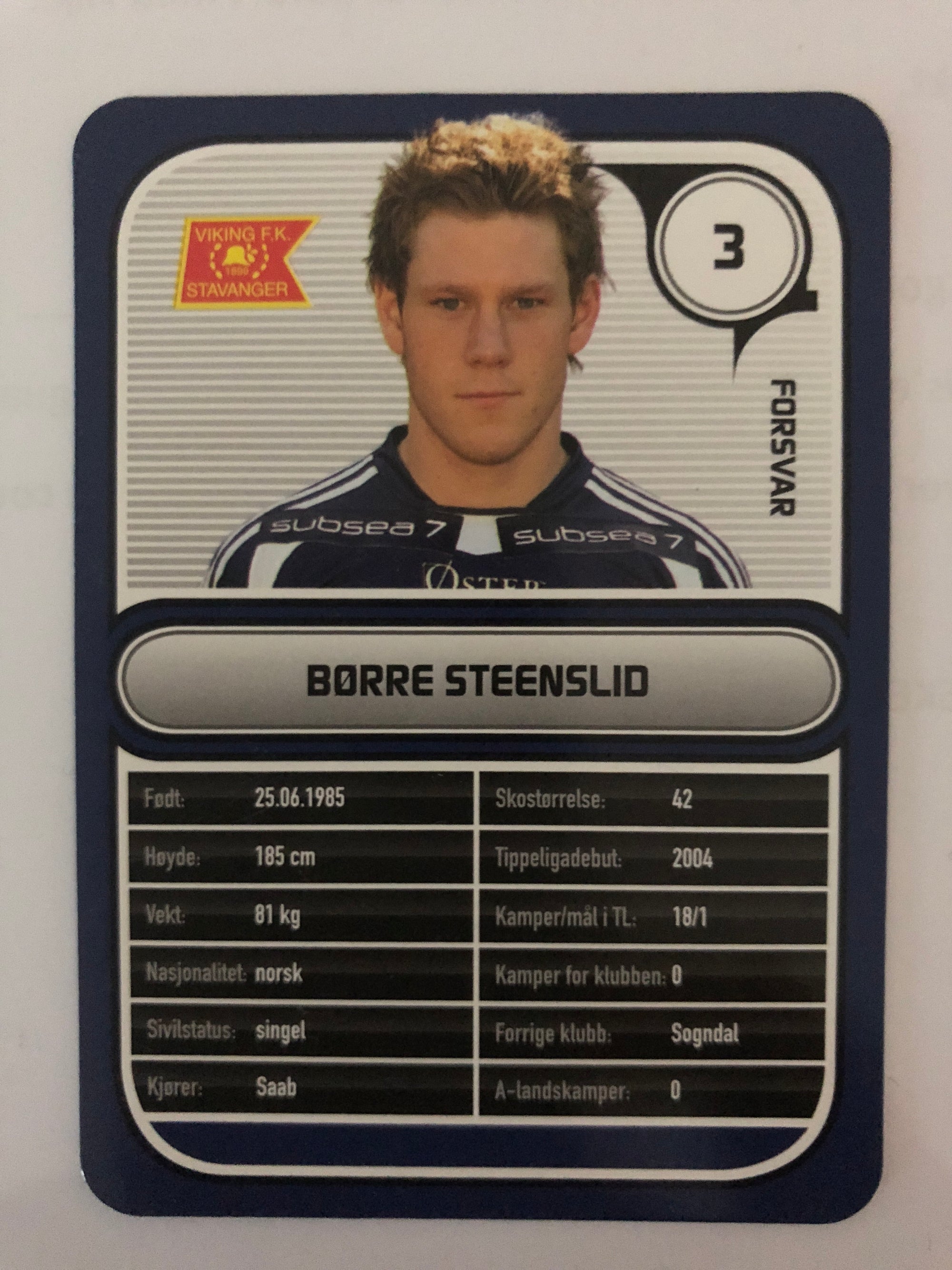 VIKING 003. BØRRE STEENSLID