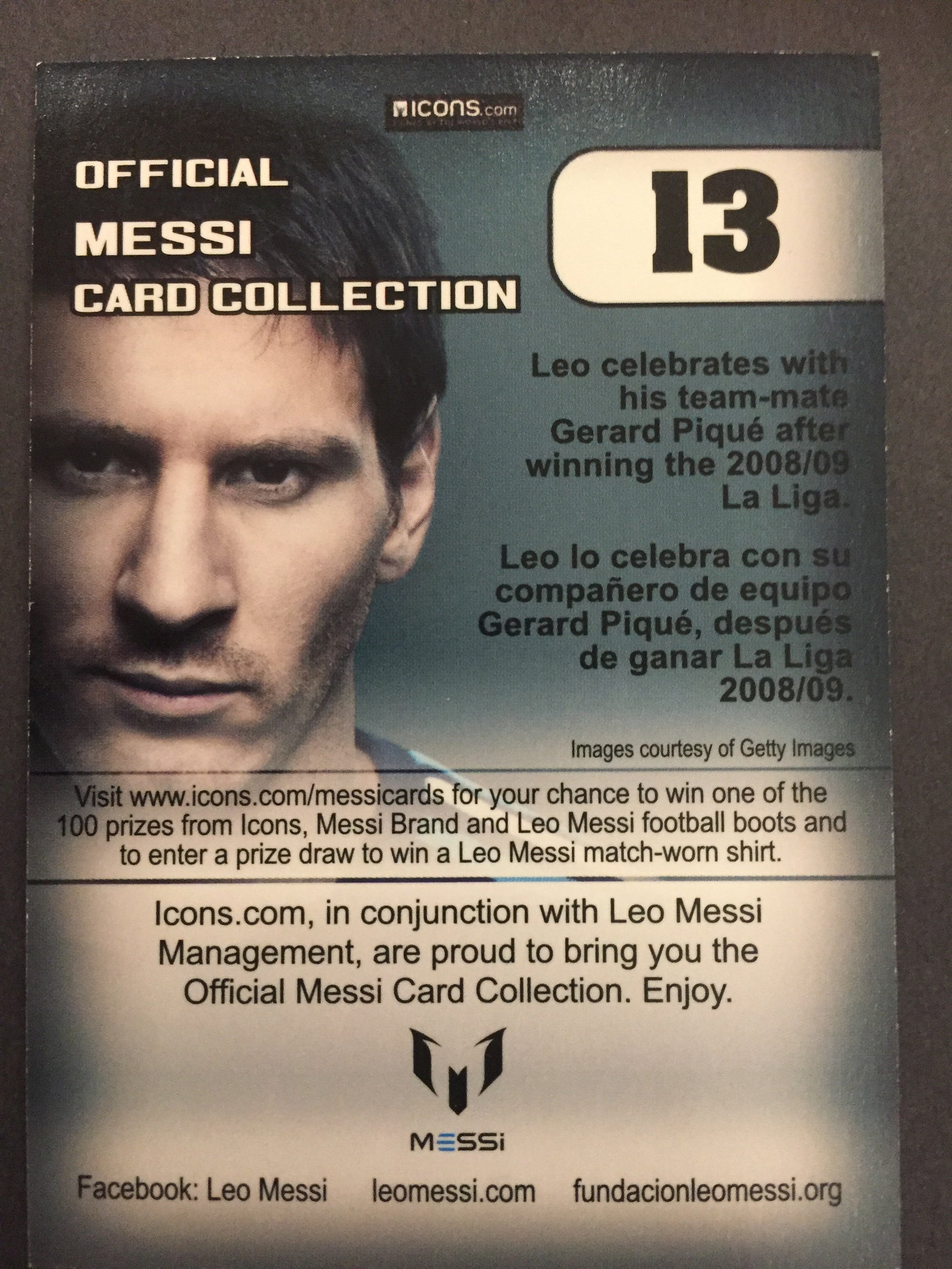 013. OFFICIAL MESSI CARD COLLECTION