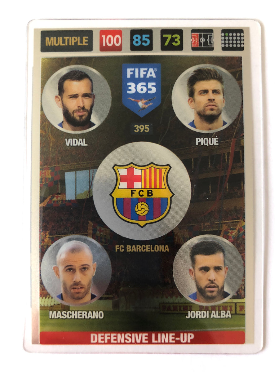 395. FC BARCELONA - VIDAL - PIQUÉ - MASCHERANO - JORDI ALBA - MULTIPLE - DEFENSIVE LINE-UP