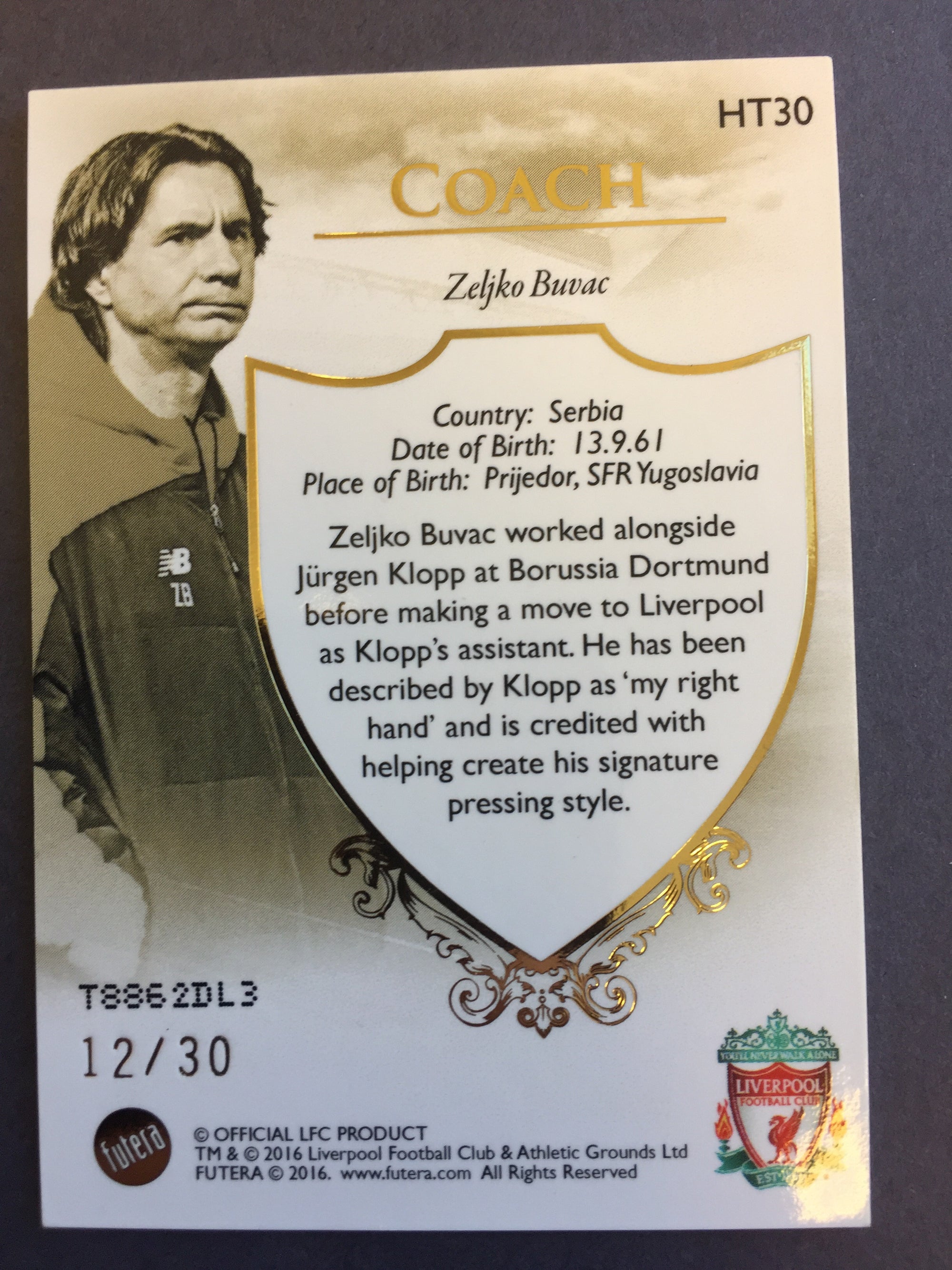 HT30. Zeljko Buvac #12/30 - Heritage - Liverpool