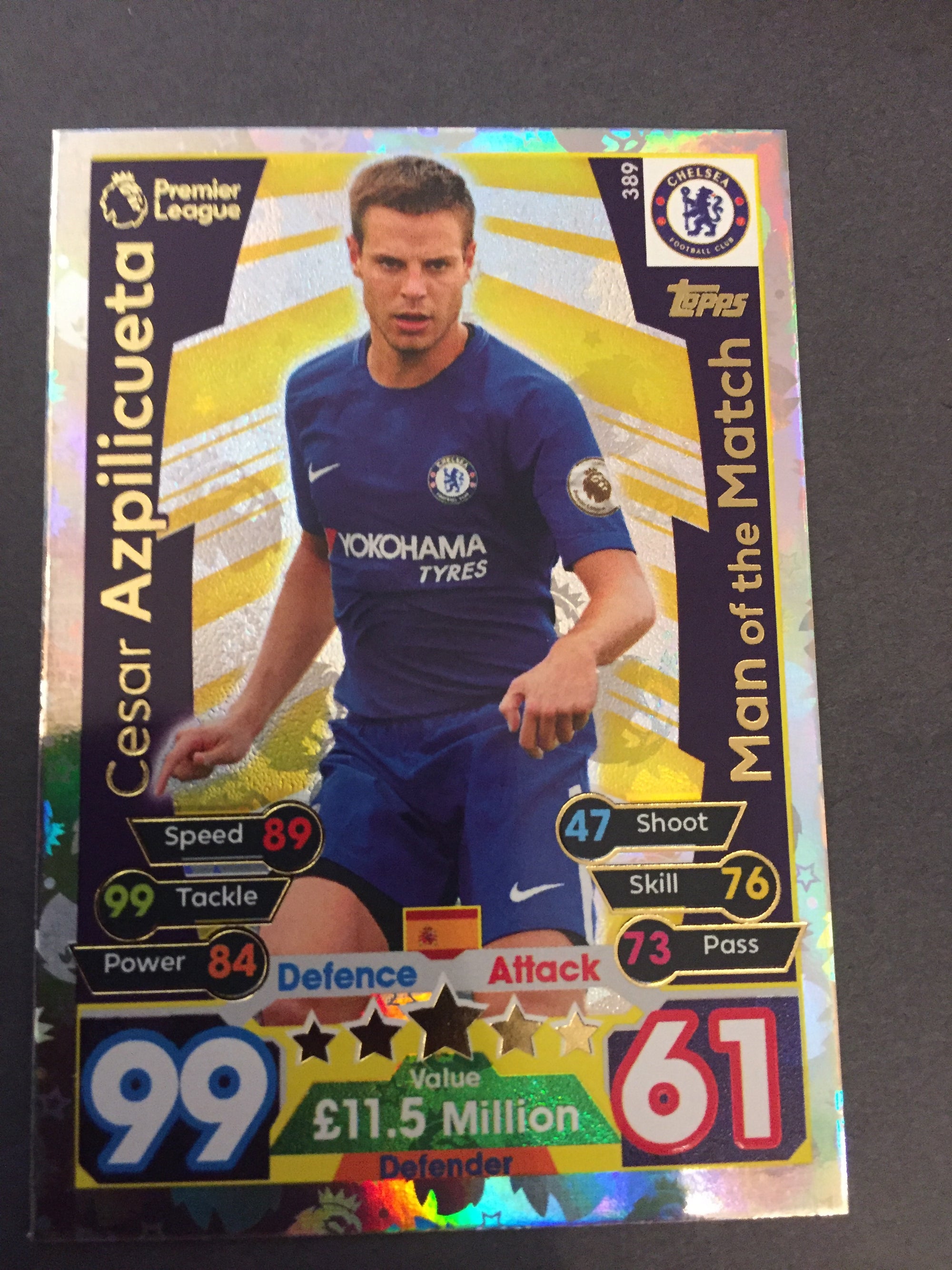 389. CESAR AZPILICUETA - CHELSEA - MAN OF THE MATCH