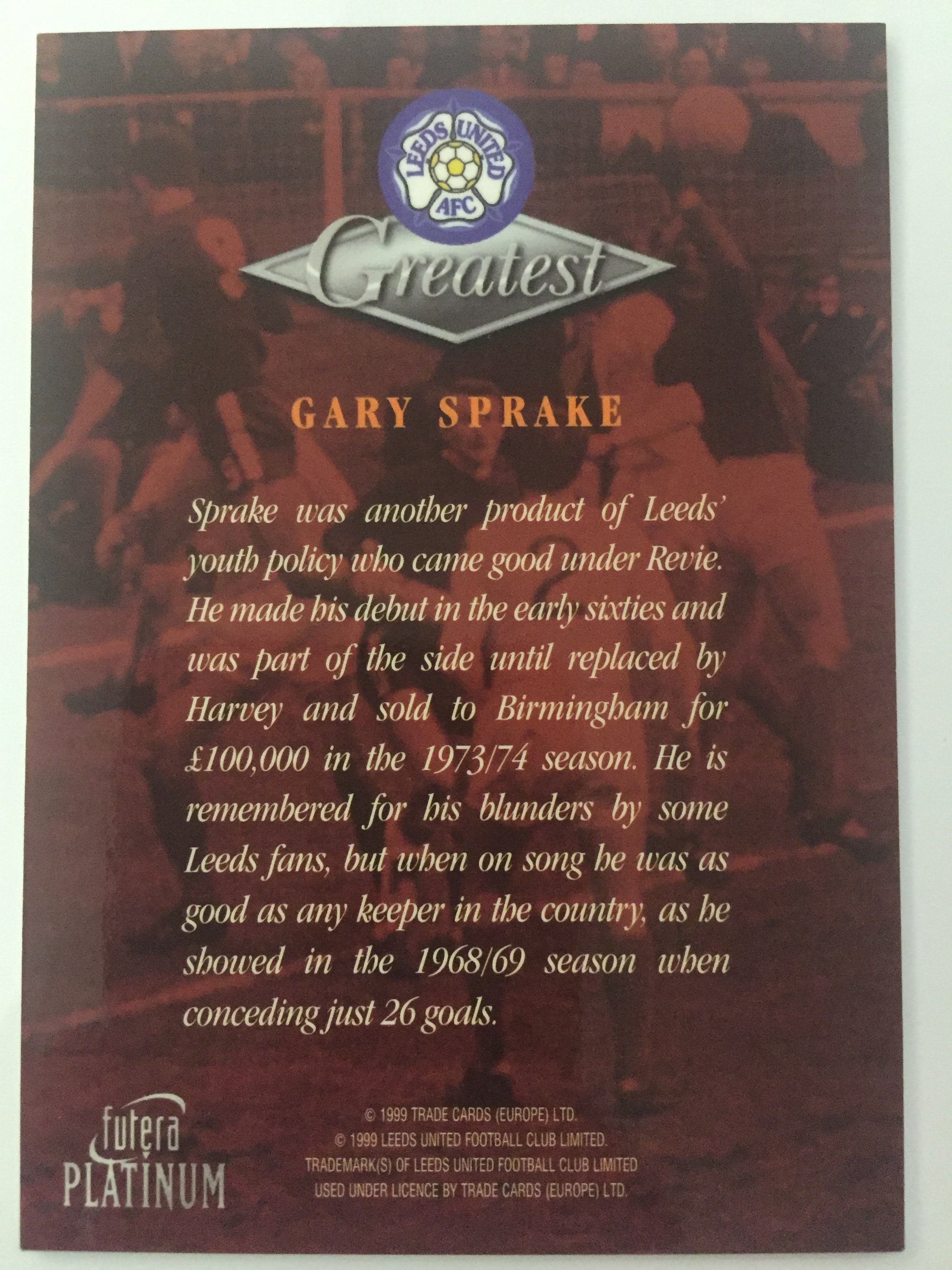 GARY SPRAKE - LEEDS UNITED