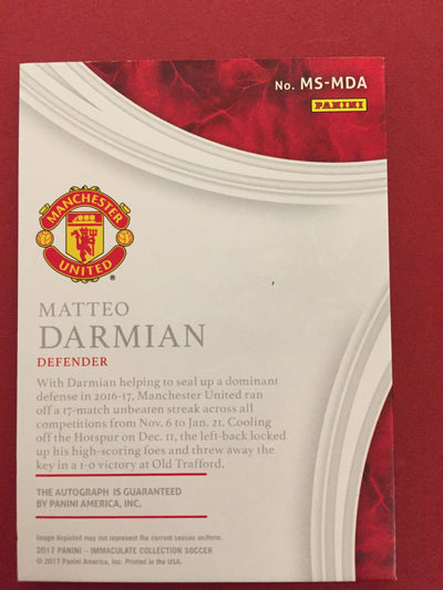 MATTEO DARMIAN - SIGNERT KORT - PANINI IMMACULATE #75